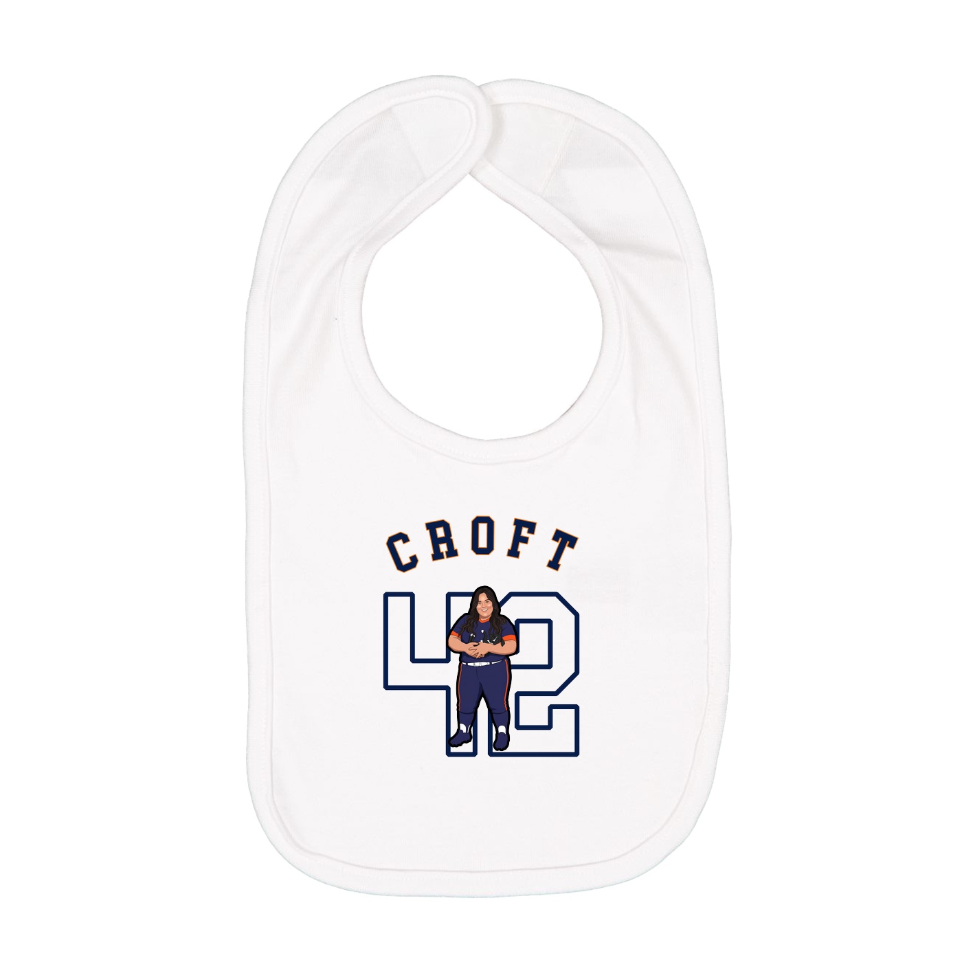Infant Bib — Shirsey Arch in White