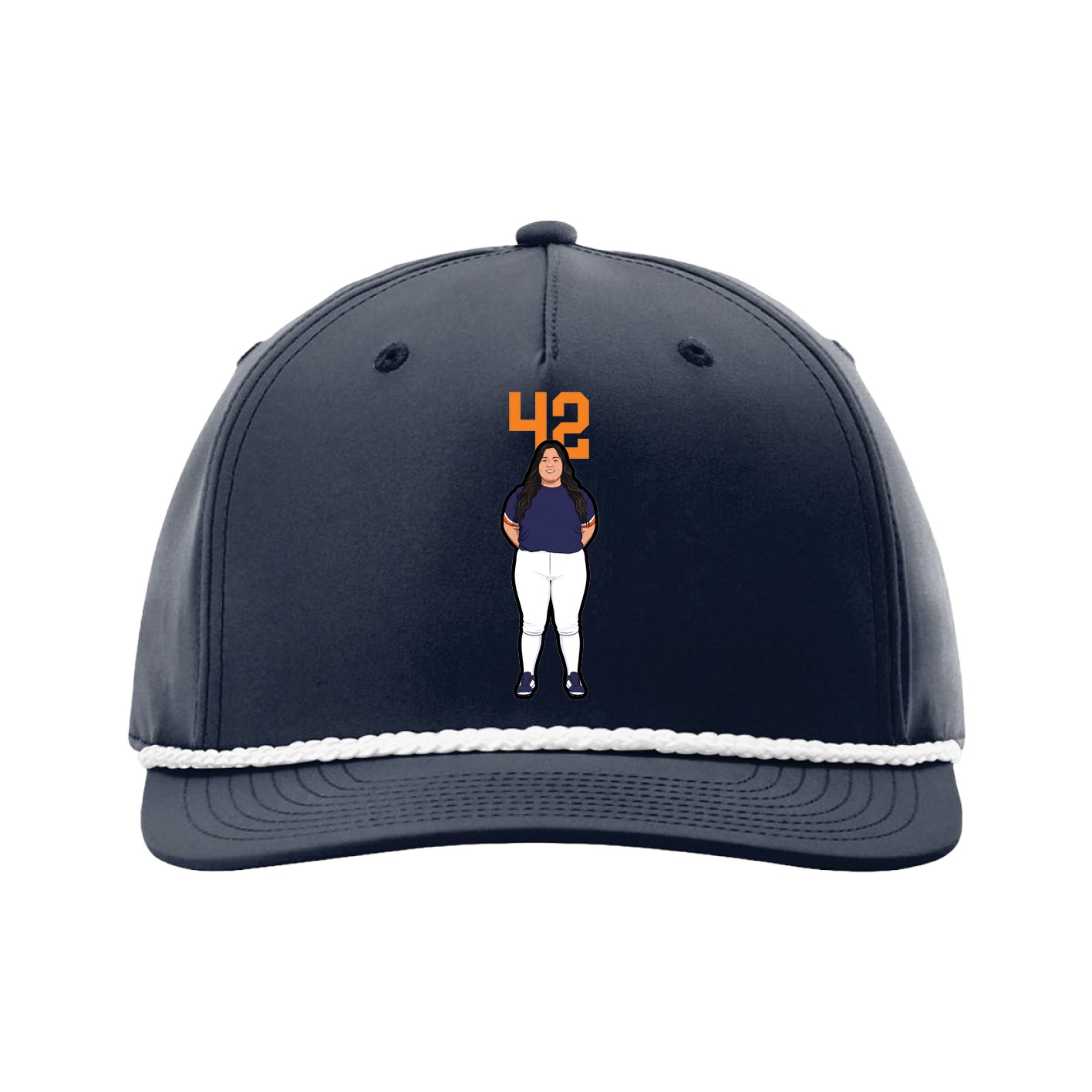 Five-Panel Classic Rope Cap — Number Top in Navy