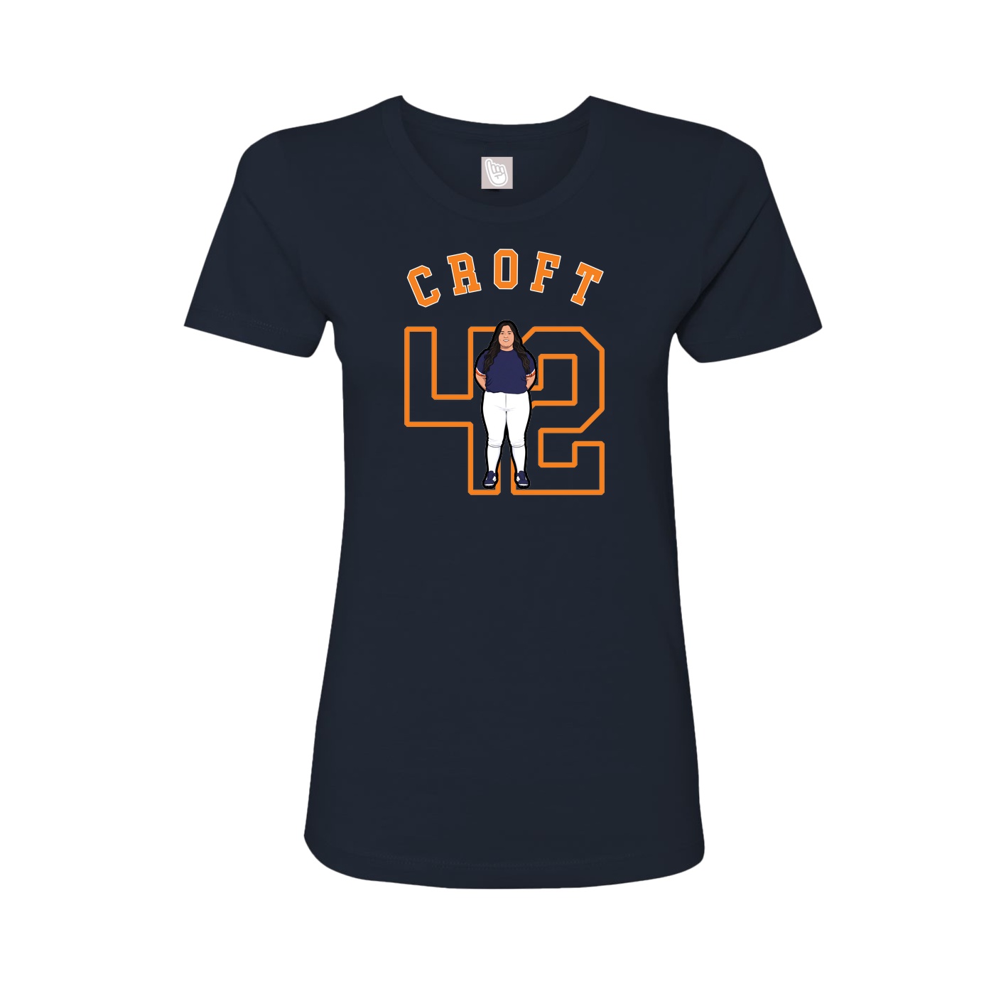Fitted Women's Tee — Shirsey Arch in Navy