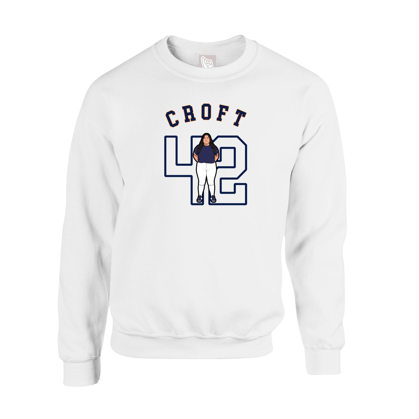 Fleece Crew — Shirsey Arch in White