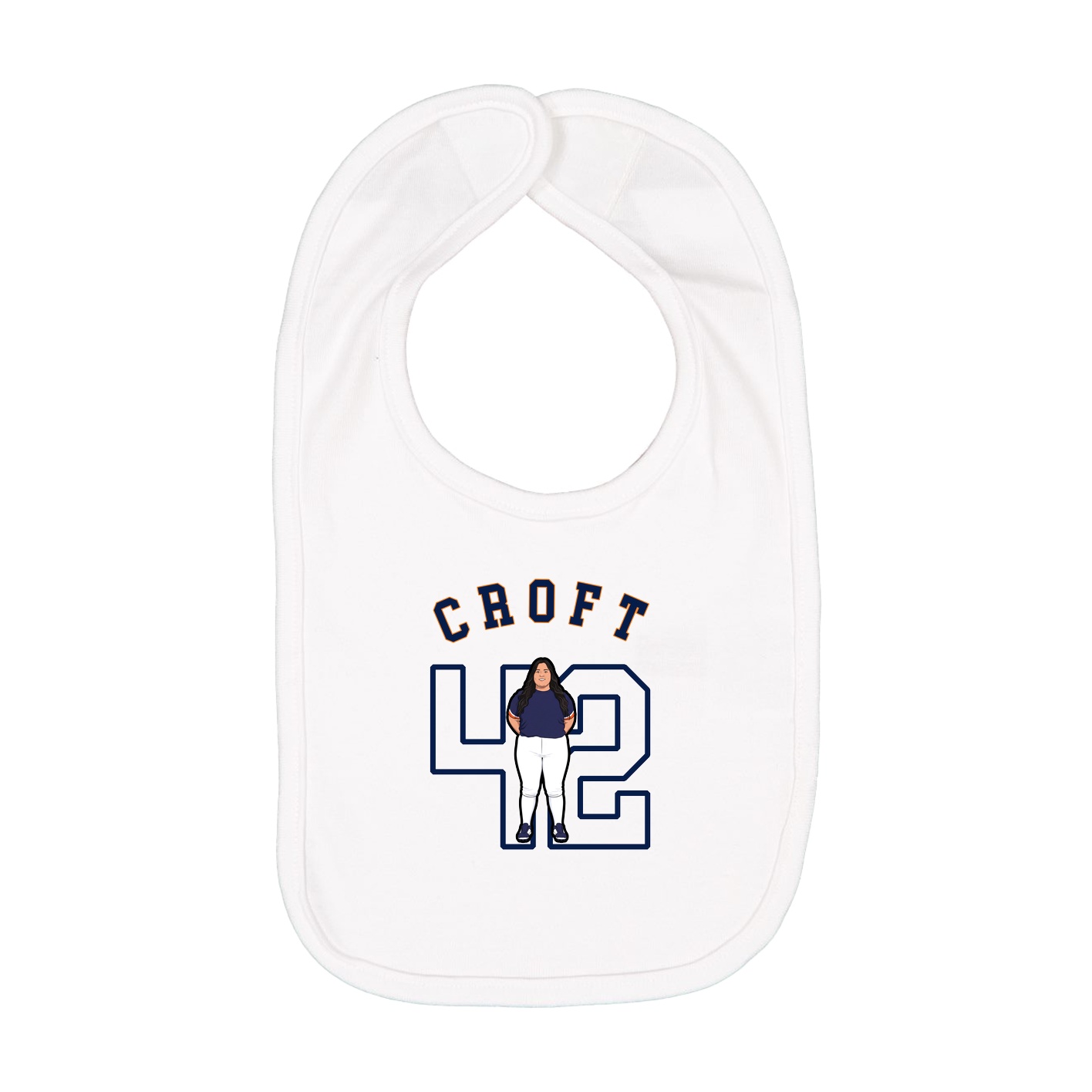 Infant Bib — Shirsey Arch in White