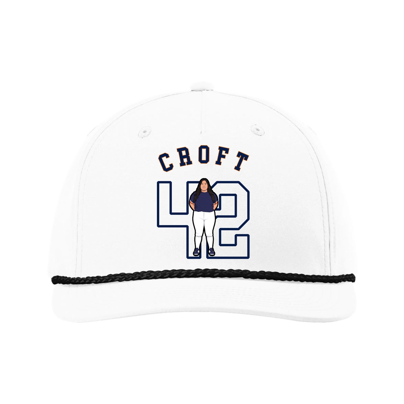 Five-Panel Classic Rope Cap — Shirsey Arch in White
