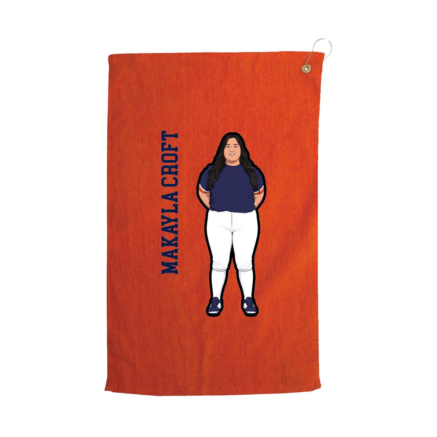 Golf Towel — Name Vertical in Orange