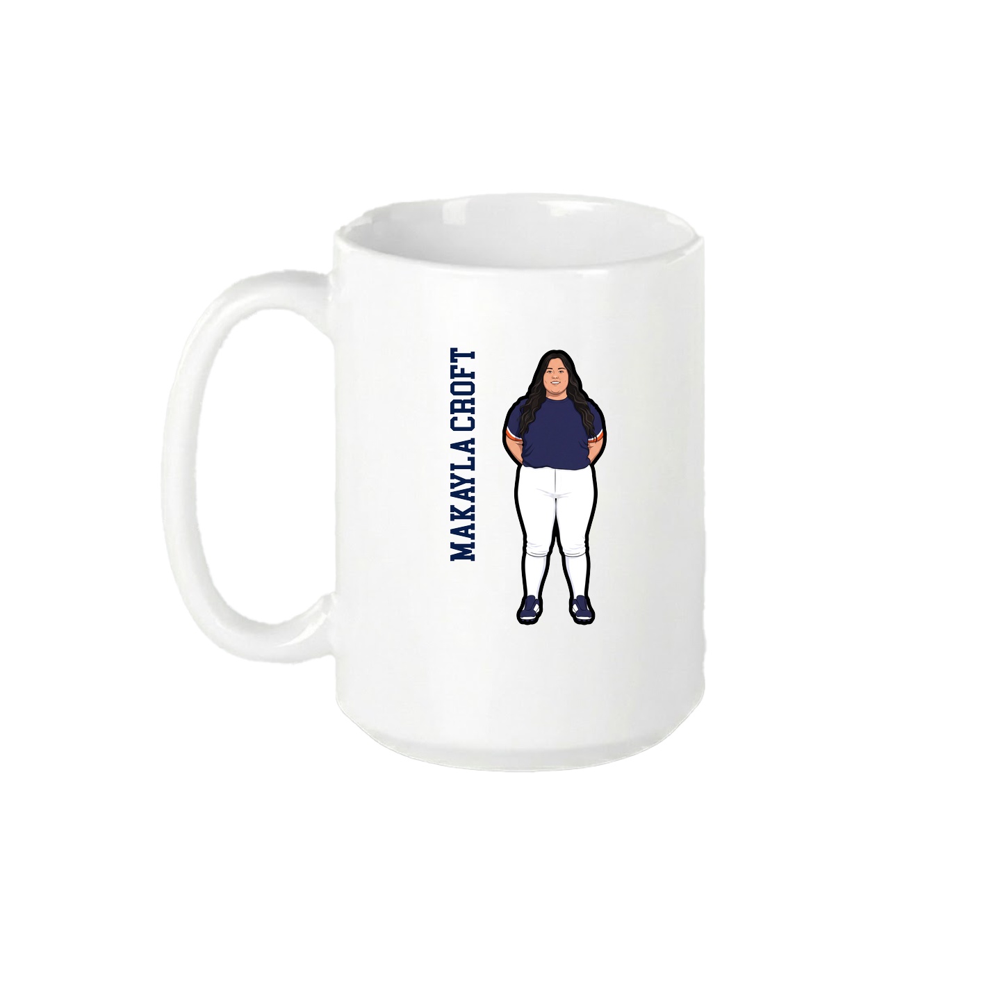 15oz Coffee Mug — Name Vertical in White