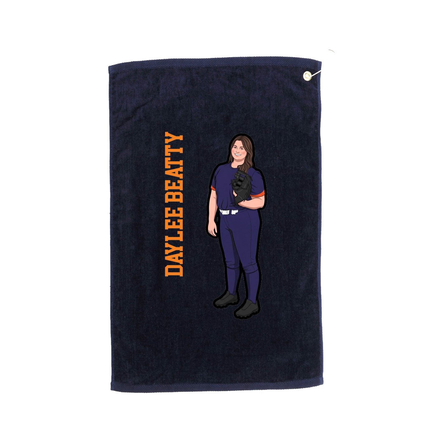 Golf Towel — Name Vertical in Navy