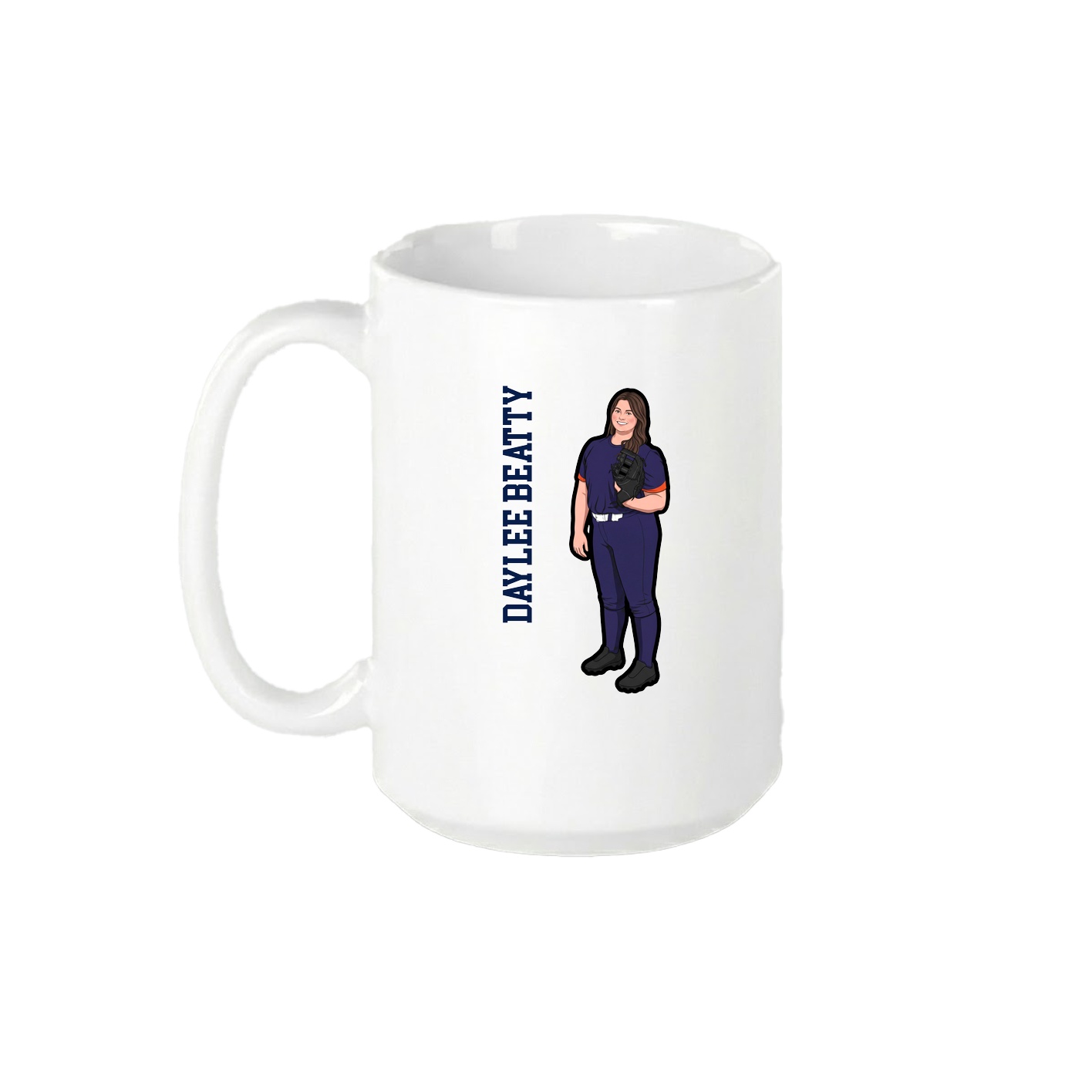 15oz Coffee Mug — Name Vertical in White