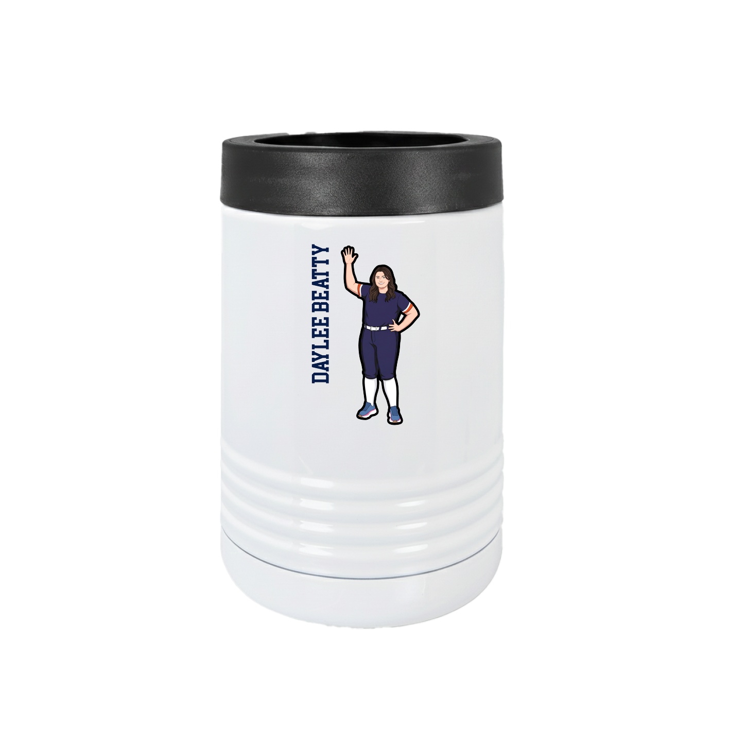 Beverage Holder — Name Vertical in White