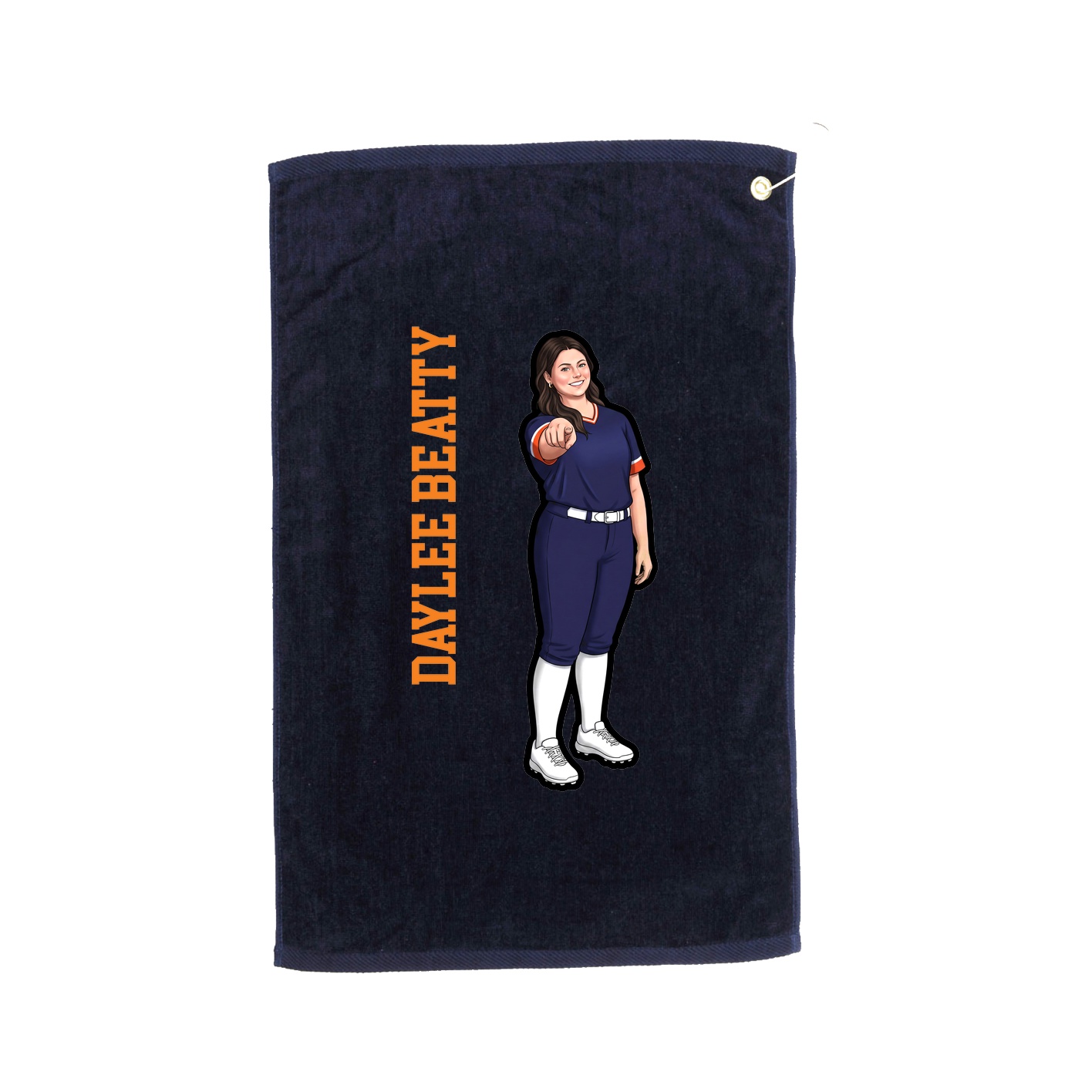 Golf Towel — Name Vertical in Navy