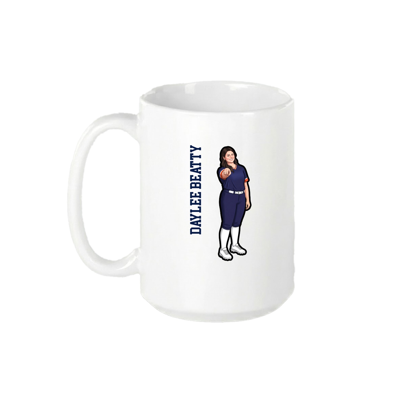 15oz Coffee Mug — Name Vertical in White