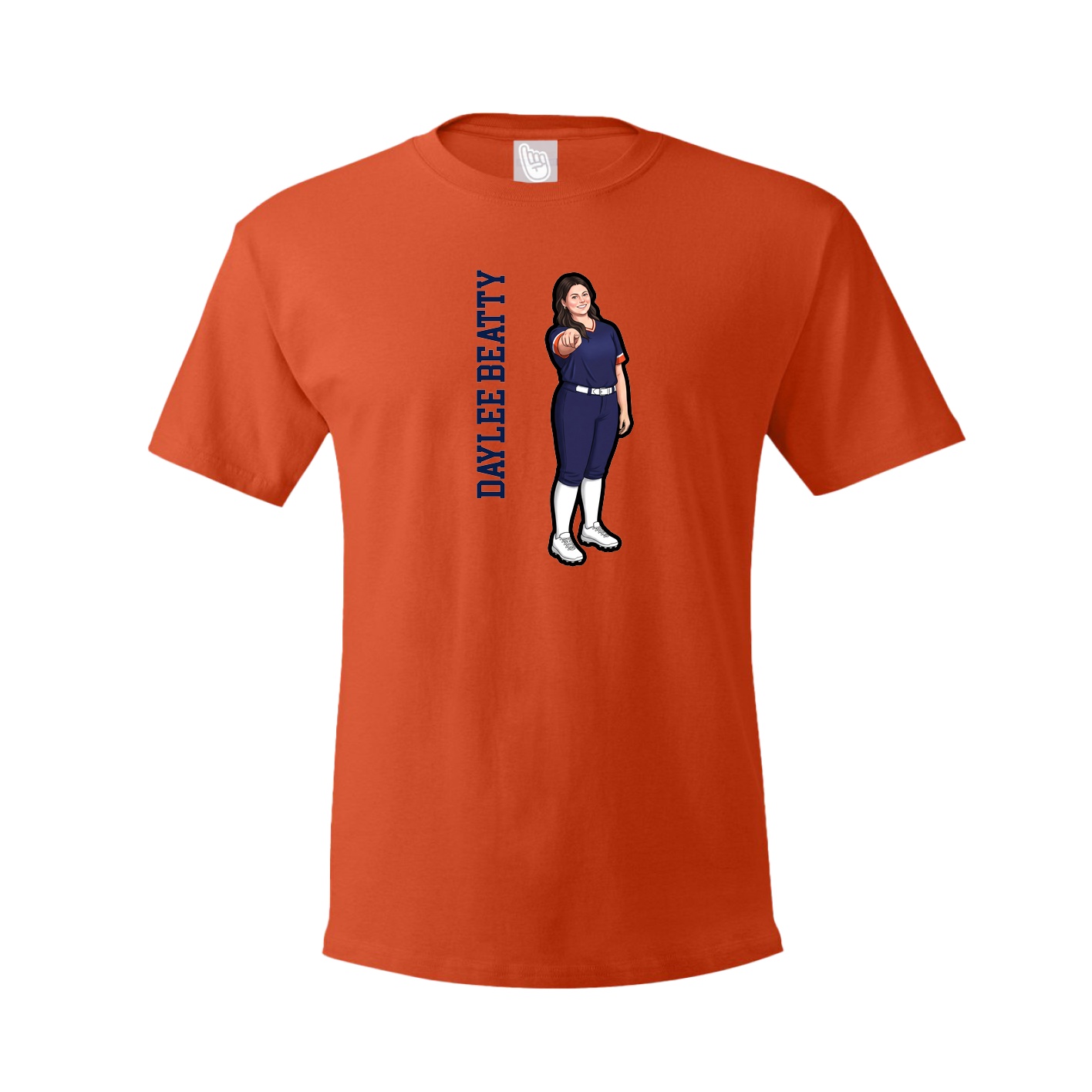 Tee — Name Vertical in Orange
