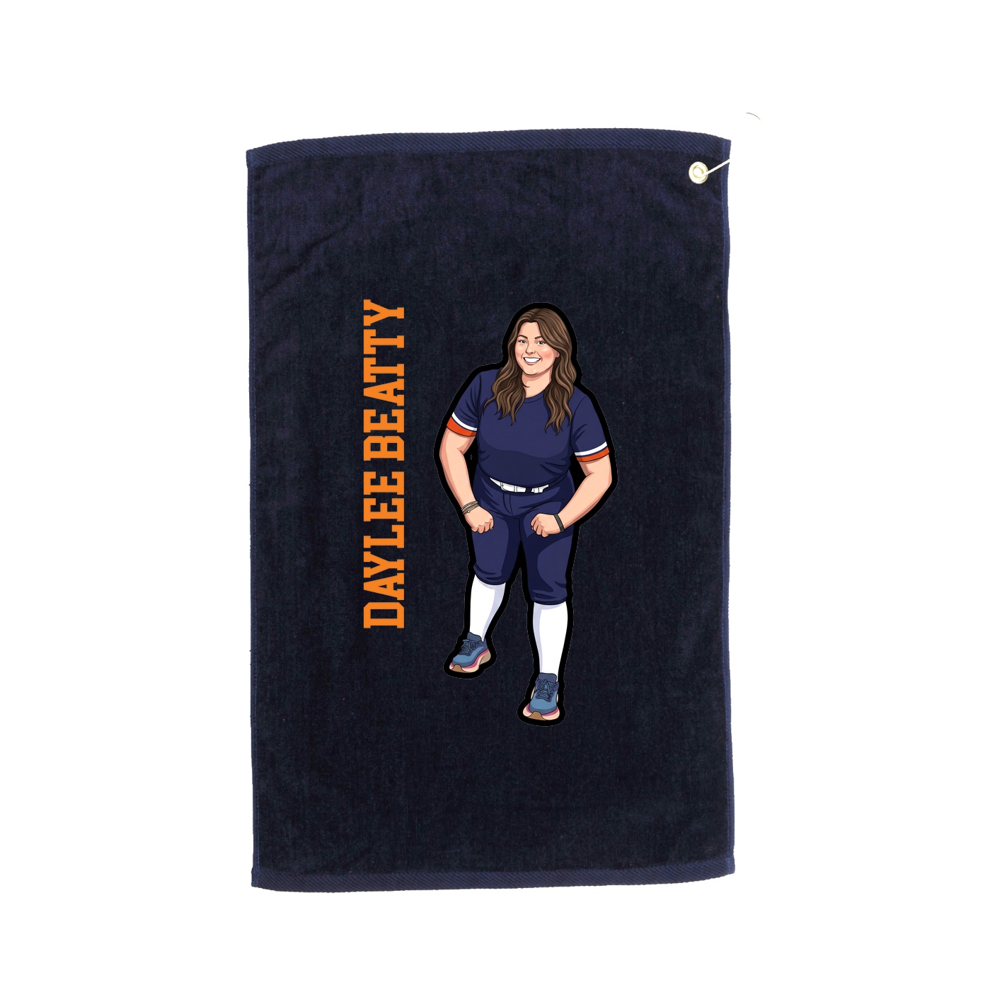 Golf Towel — Name Vertical in Navy