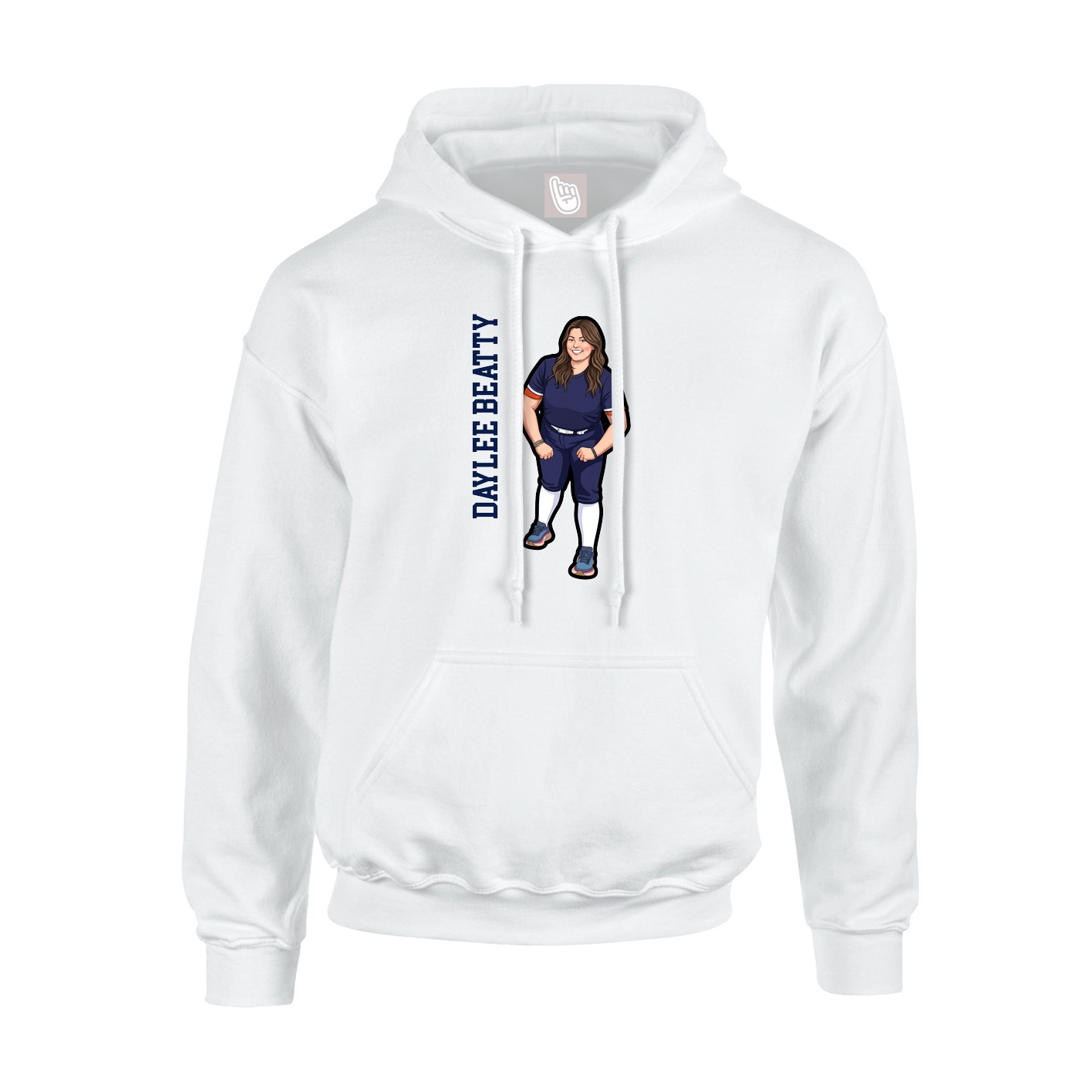 Youth Hoodie — Name Vertical in White