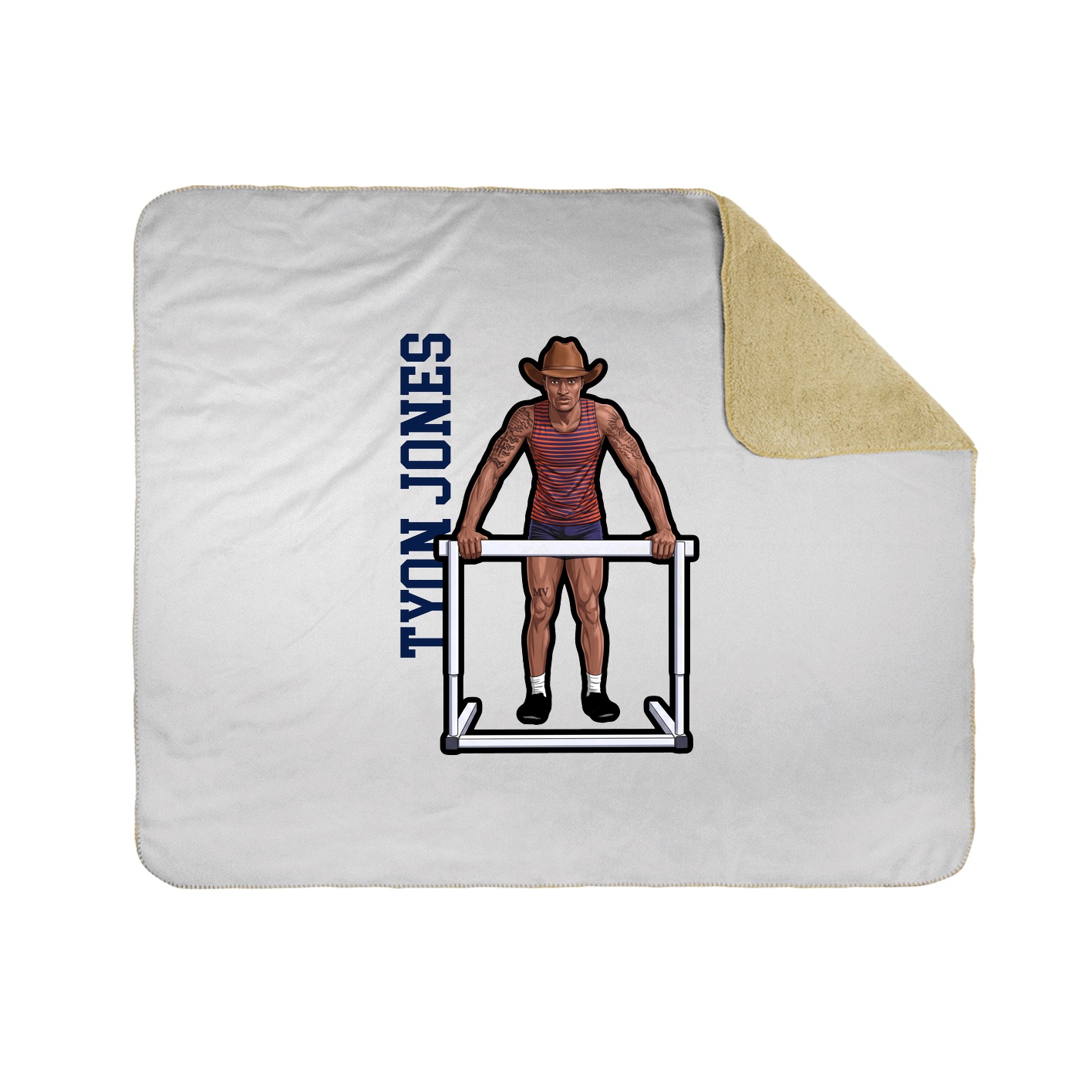 Throw Blanket — Name Vertical in White