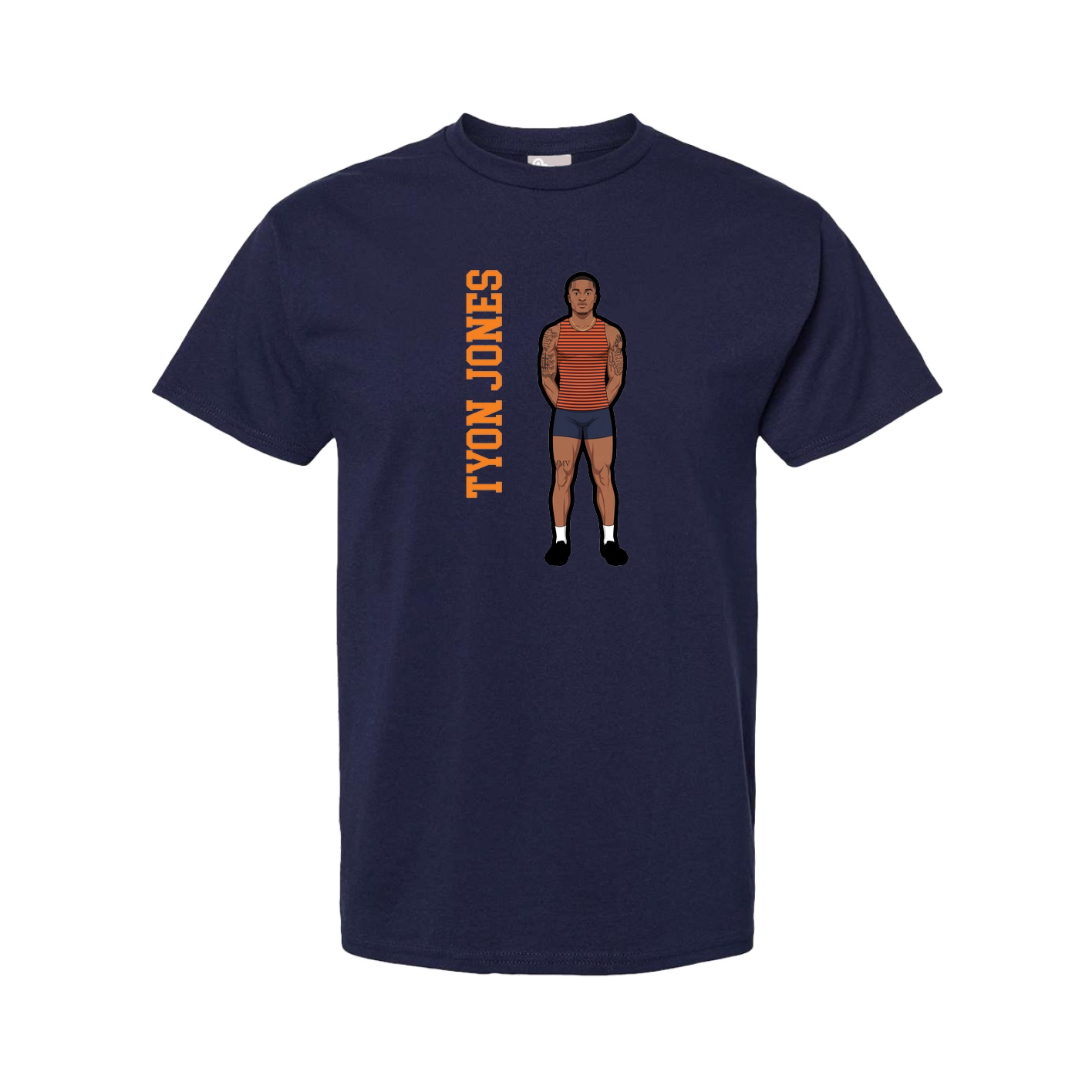Tee — Name Vertical in Navy