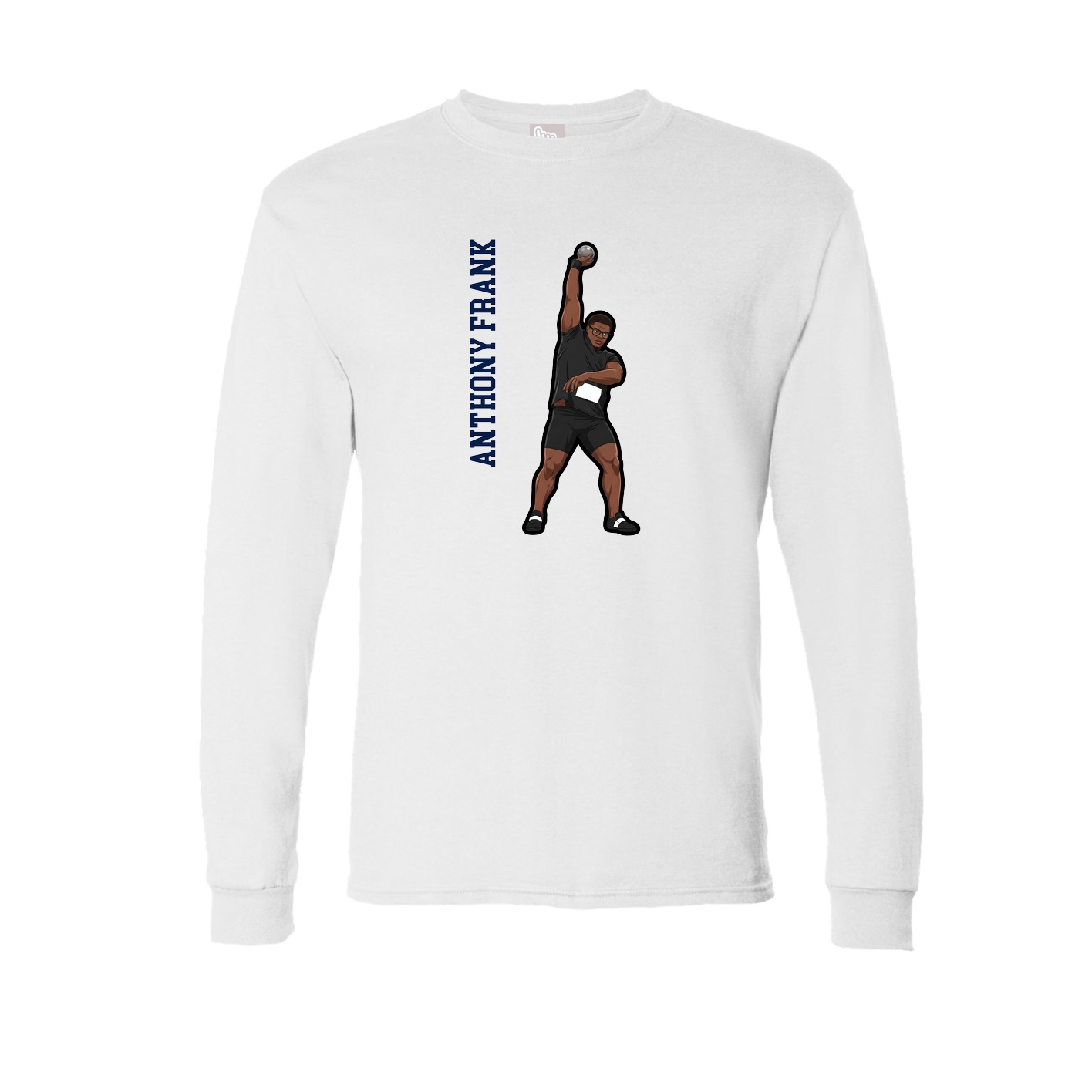 Long Sleeve Tee — Name Vertical in White