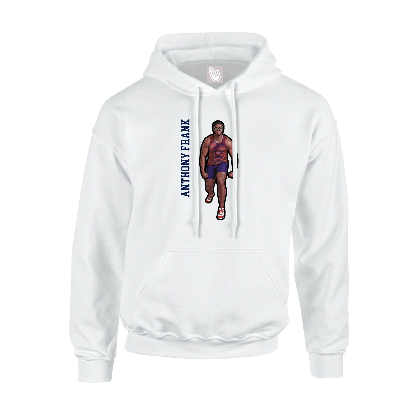 Youth Hoodie — Name Vertical in White