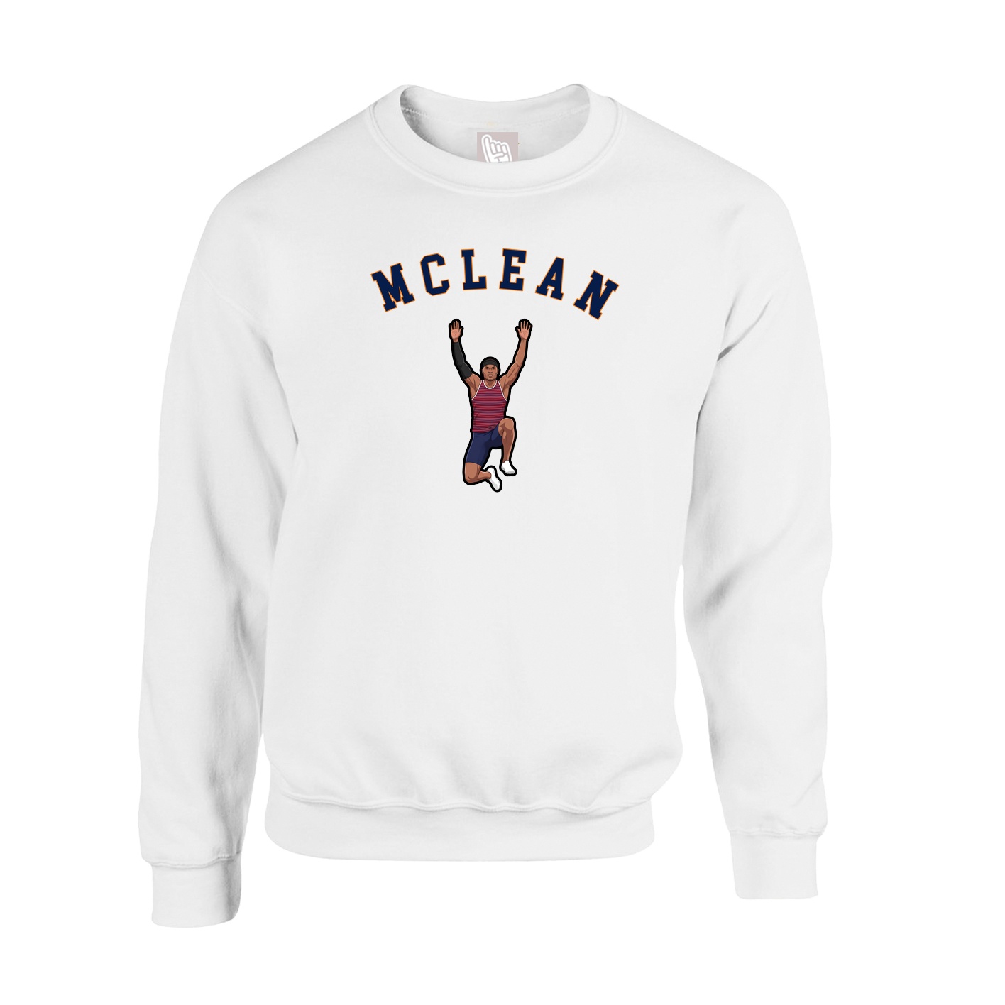 Fleece Crew — Shirsey Arch in White