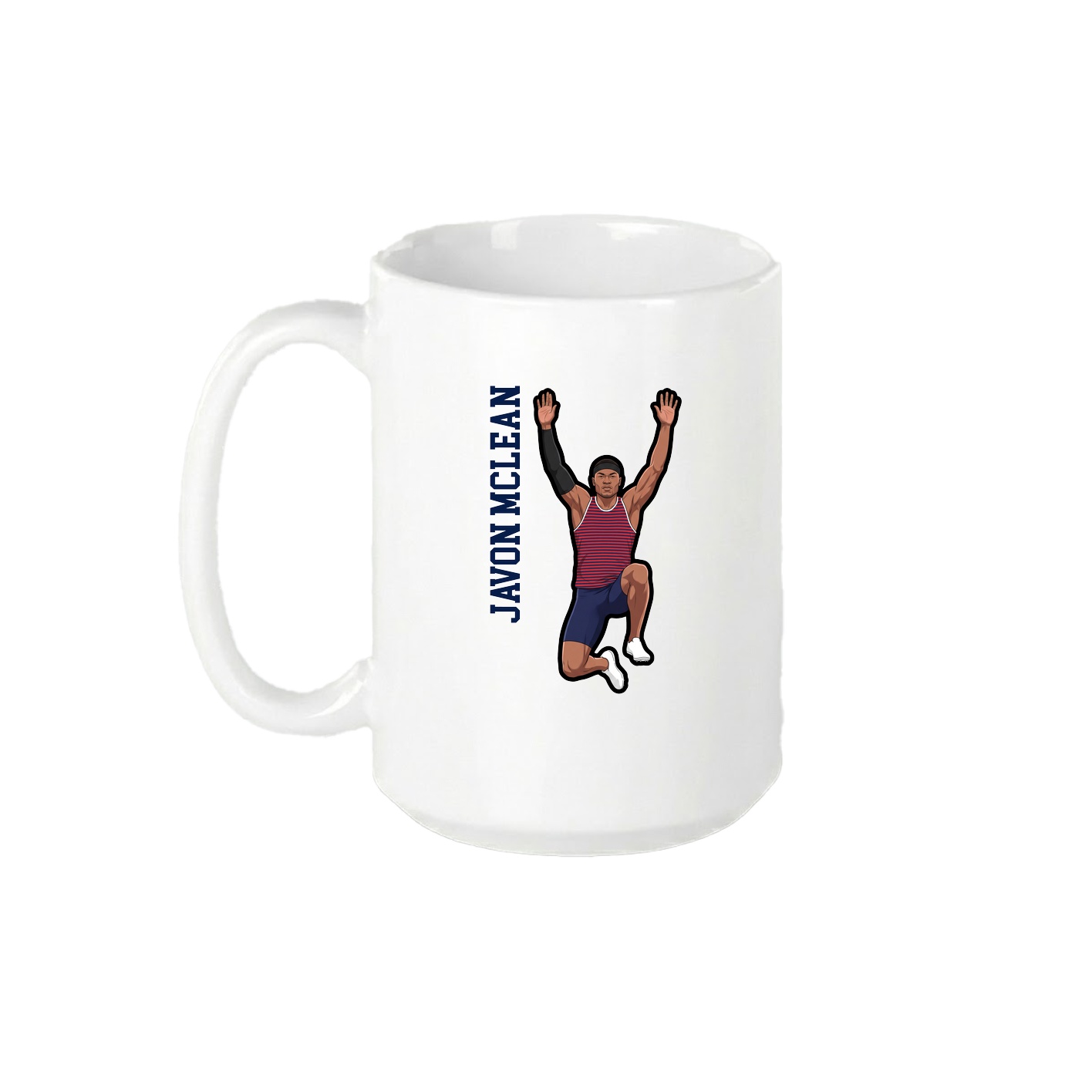 15oz Coffee Mug — Name Vertical in White