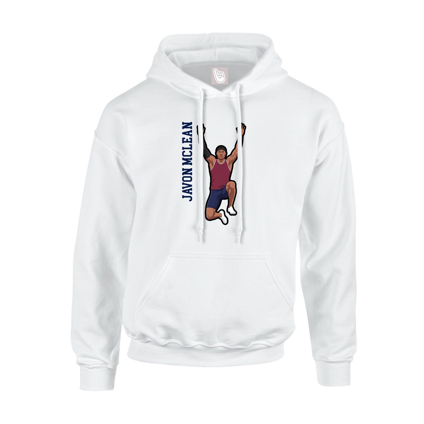 Youth Hoodie — Name Vertical in White