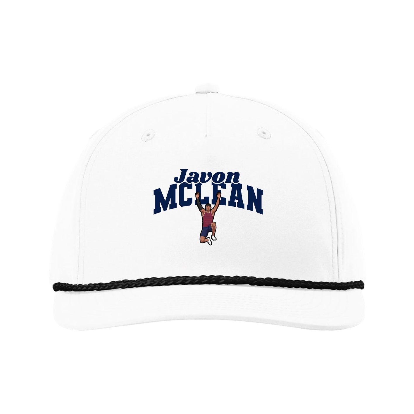 Five-Panel Classic Rope Cap — Signature Arch in White