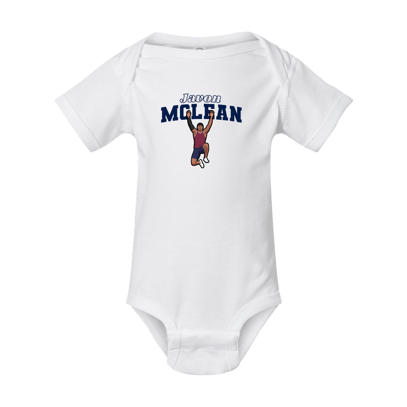 Baby Onesie — Name Arch in White
