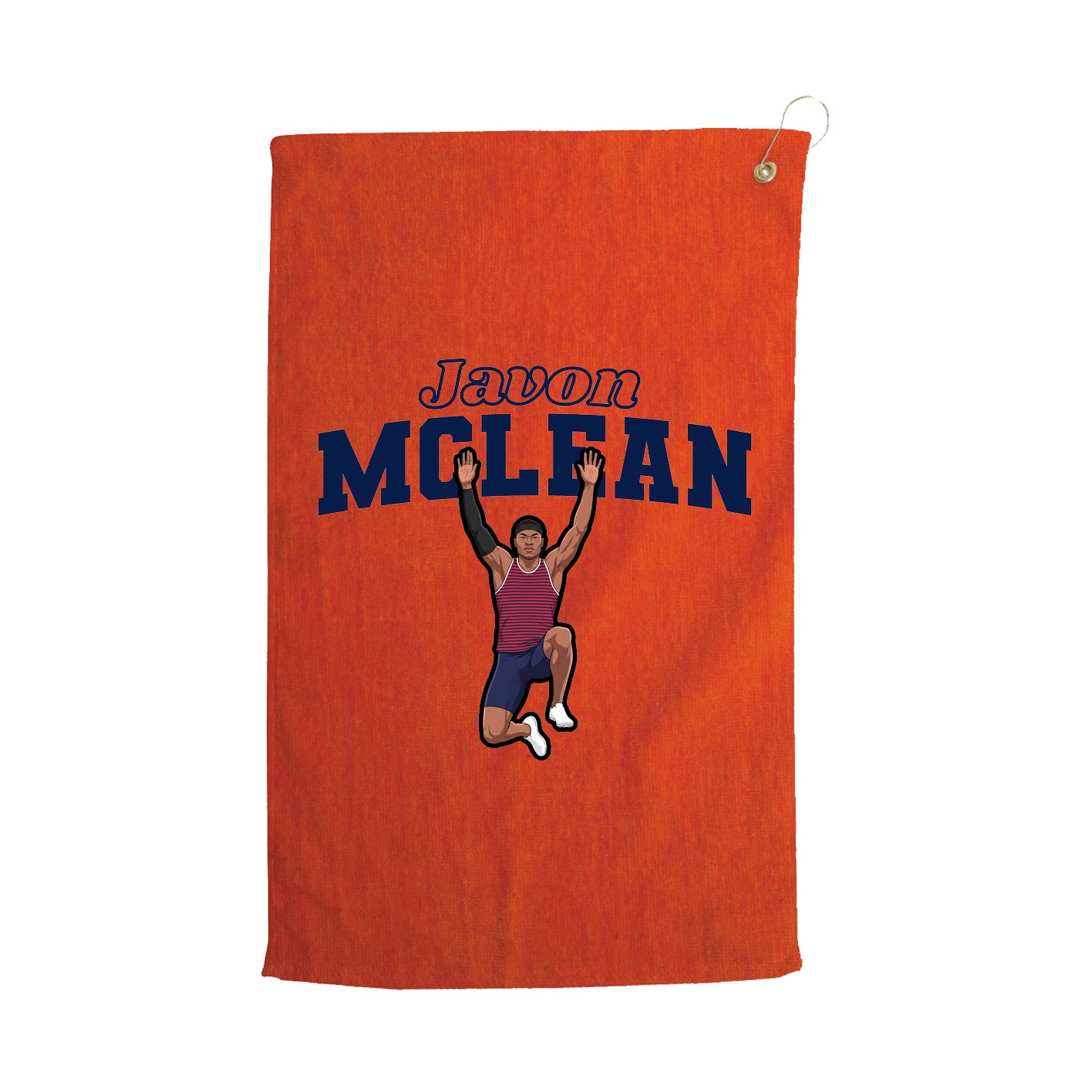 Golf Towel — Name Arch in Orange