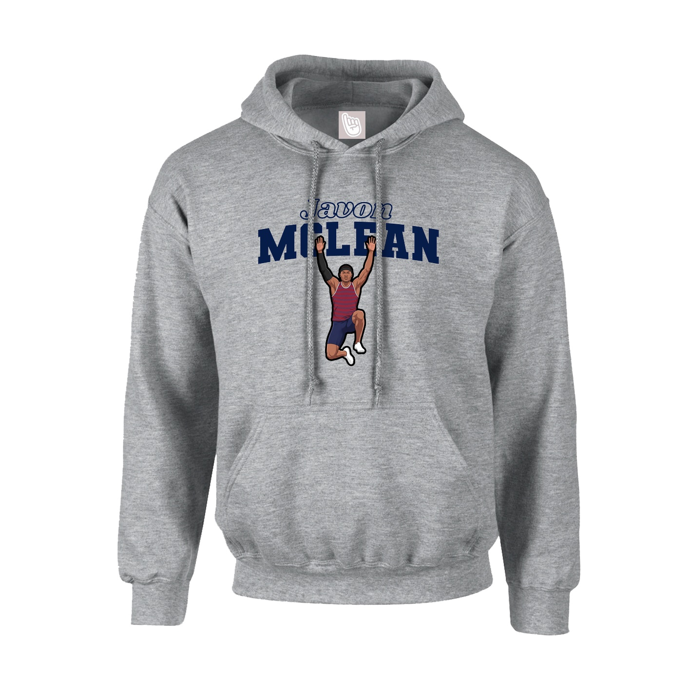 Hoodie — Name Arch in Grey