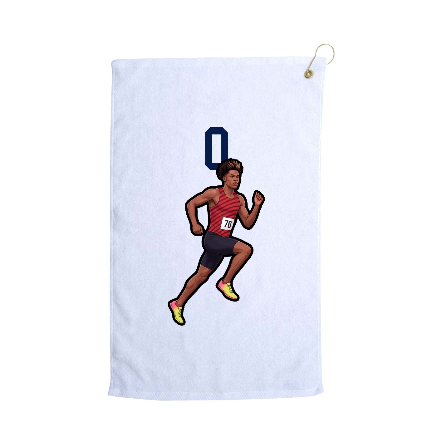 Golf Towel — Number Top in White