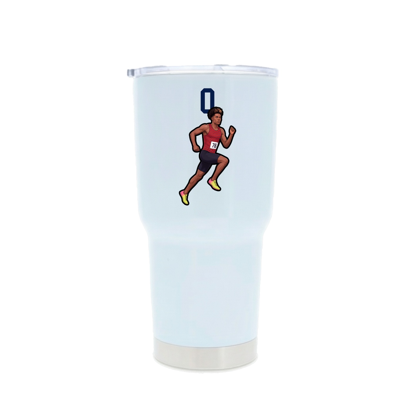 30oz Stainless Steel Tumbler — Number Top in White
