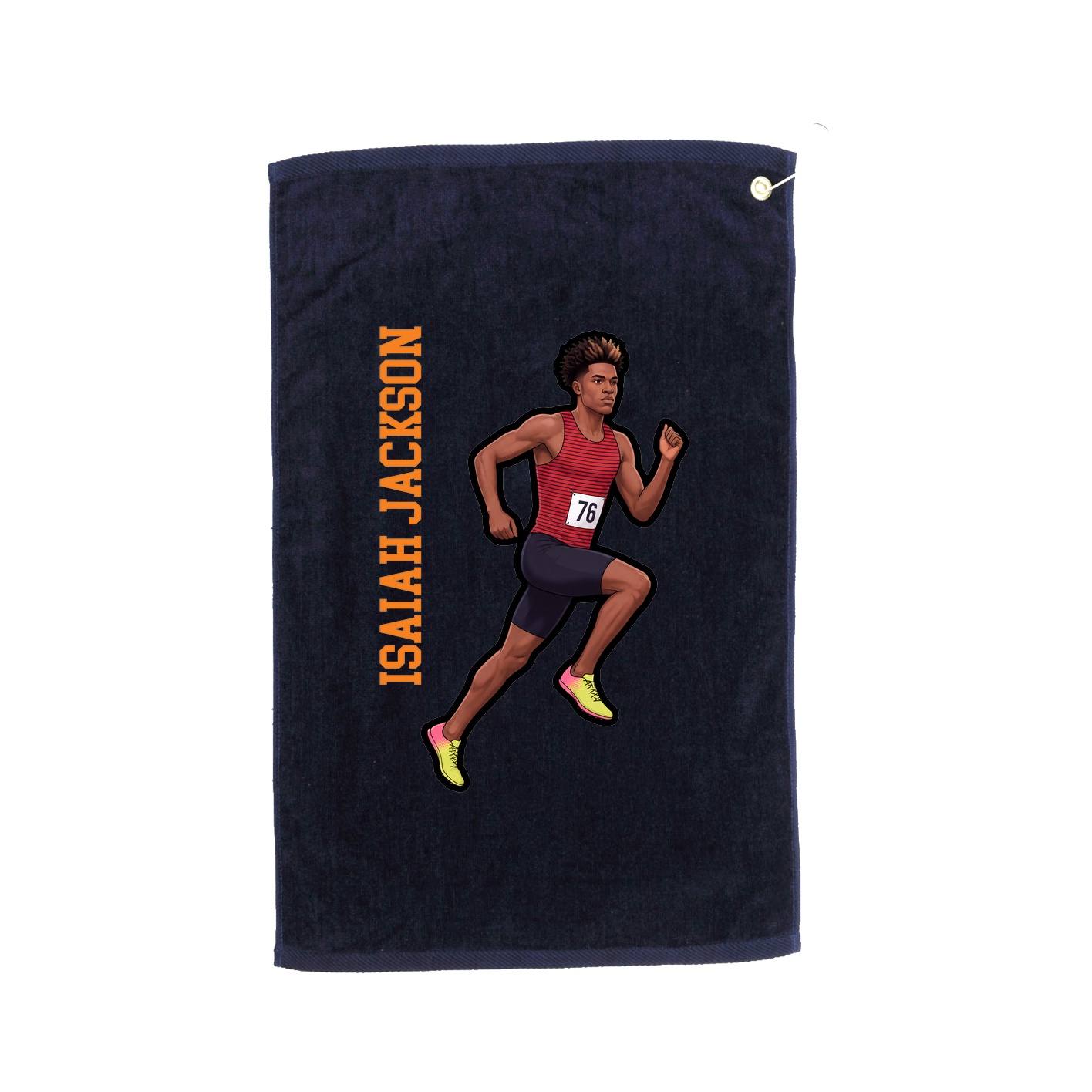 Golf Towel — Name Vertical in Navy