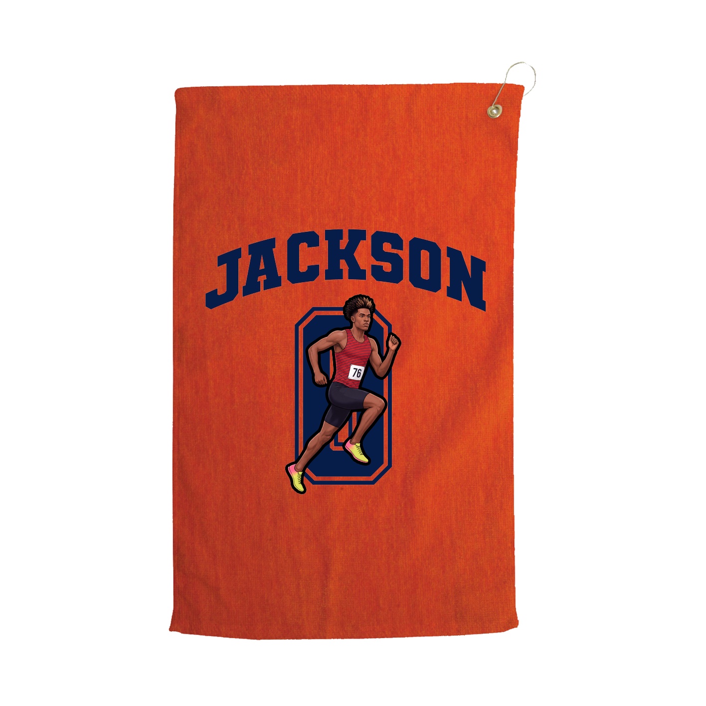 Golf Towel — Number in Orange