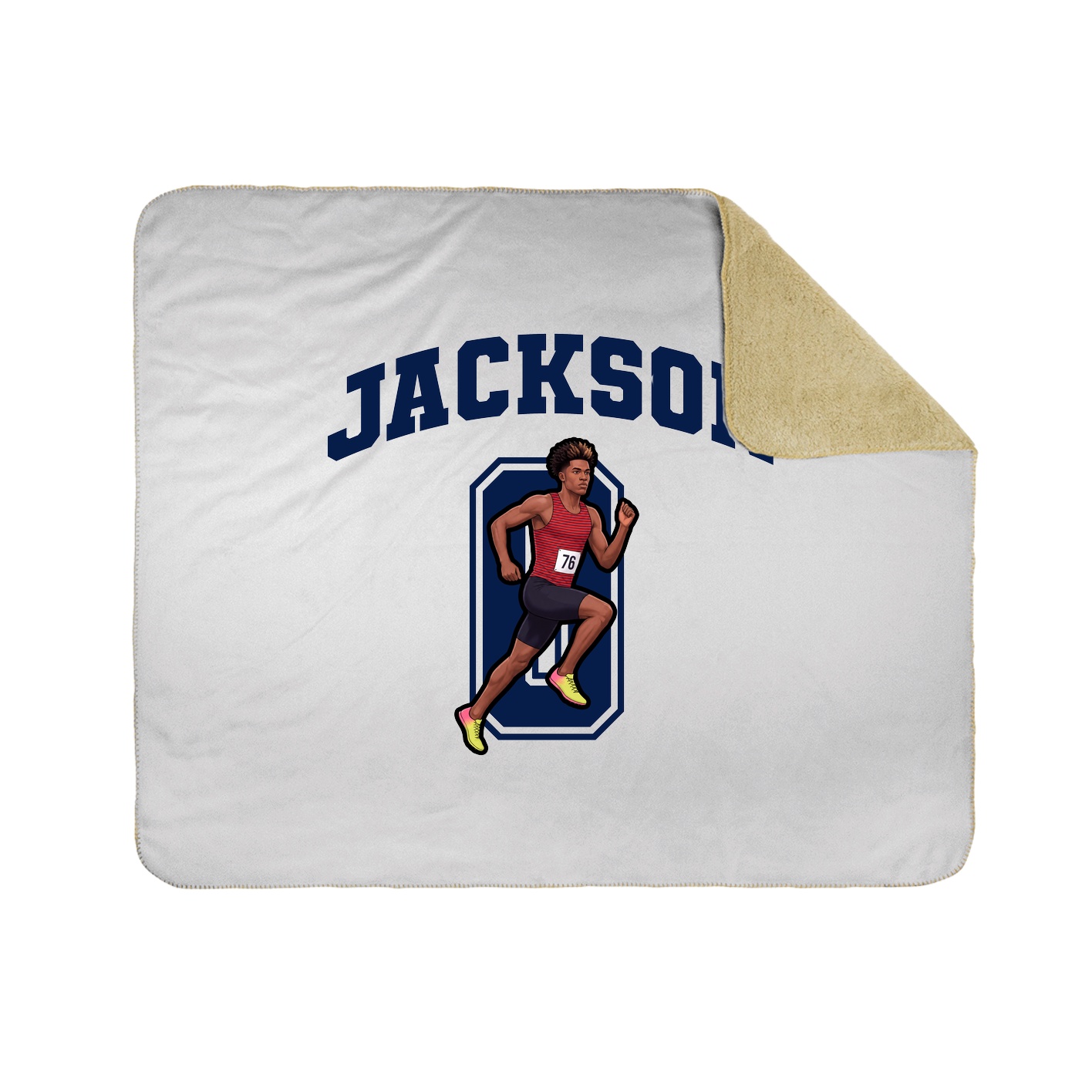 Throw Blanket — Number in White