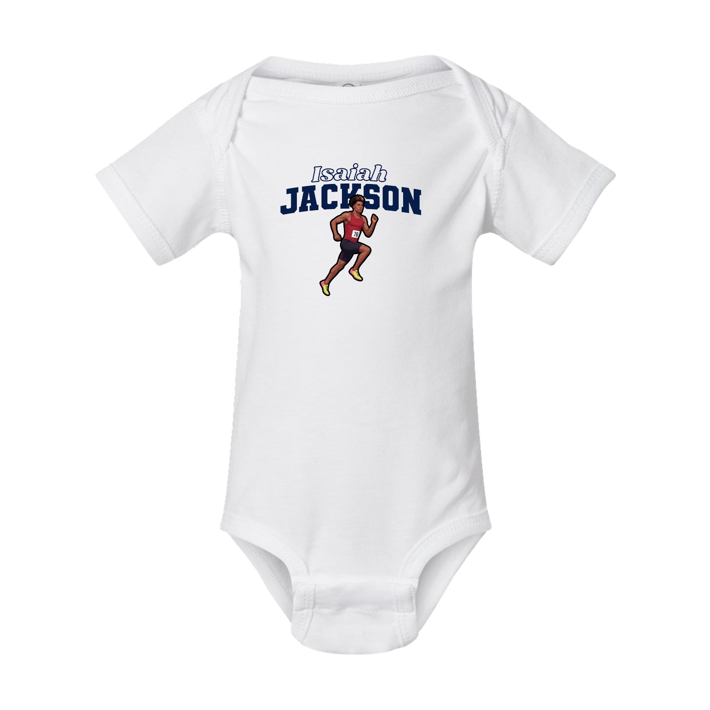 Baby Onesie — Name Arch in White