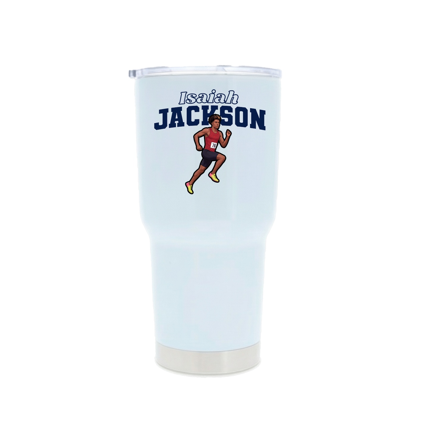 30oz Stainless Steel Tumbler — Name Arch in White