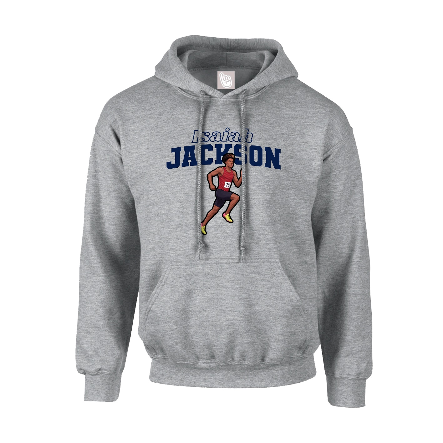 Hoodie — Name Arch in Grey