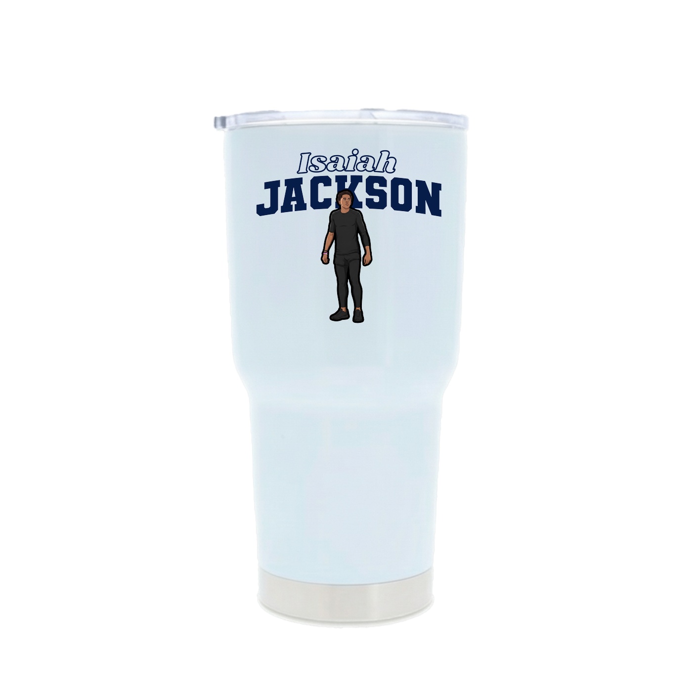 30oz Stainless Steel Tumbler — Name Arch in White