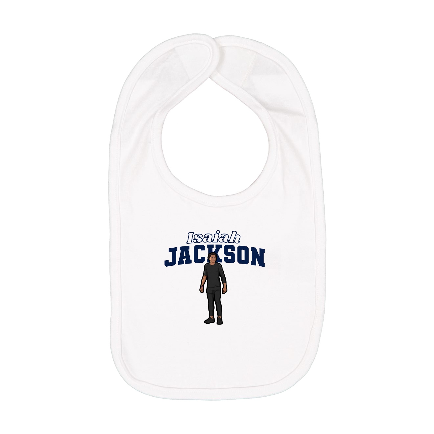 Infant Bib — Name Arch in White