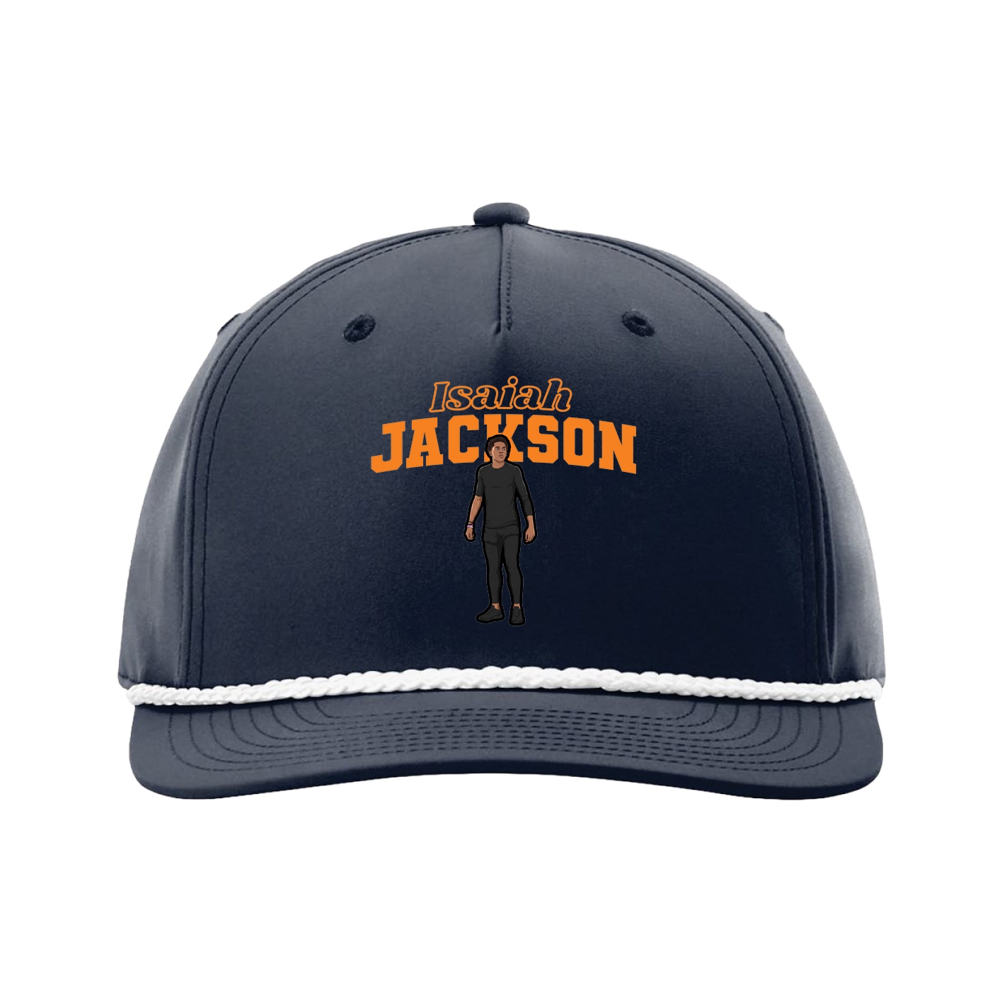 Five-Panel Classic Rope Cap — Name Arch in Navy