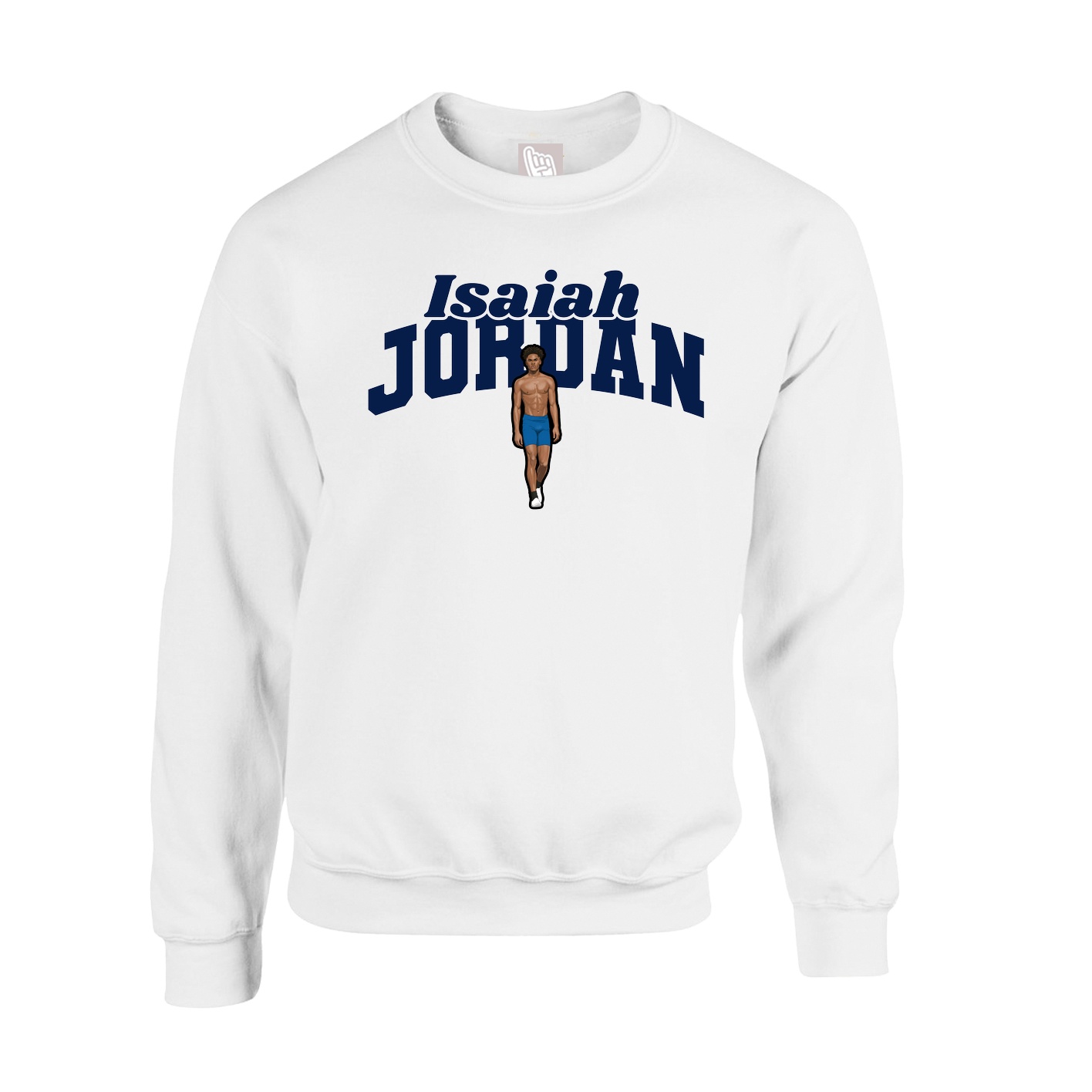 Fleece Crew — Signature Arch in White