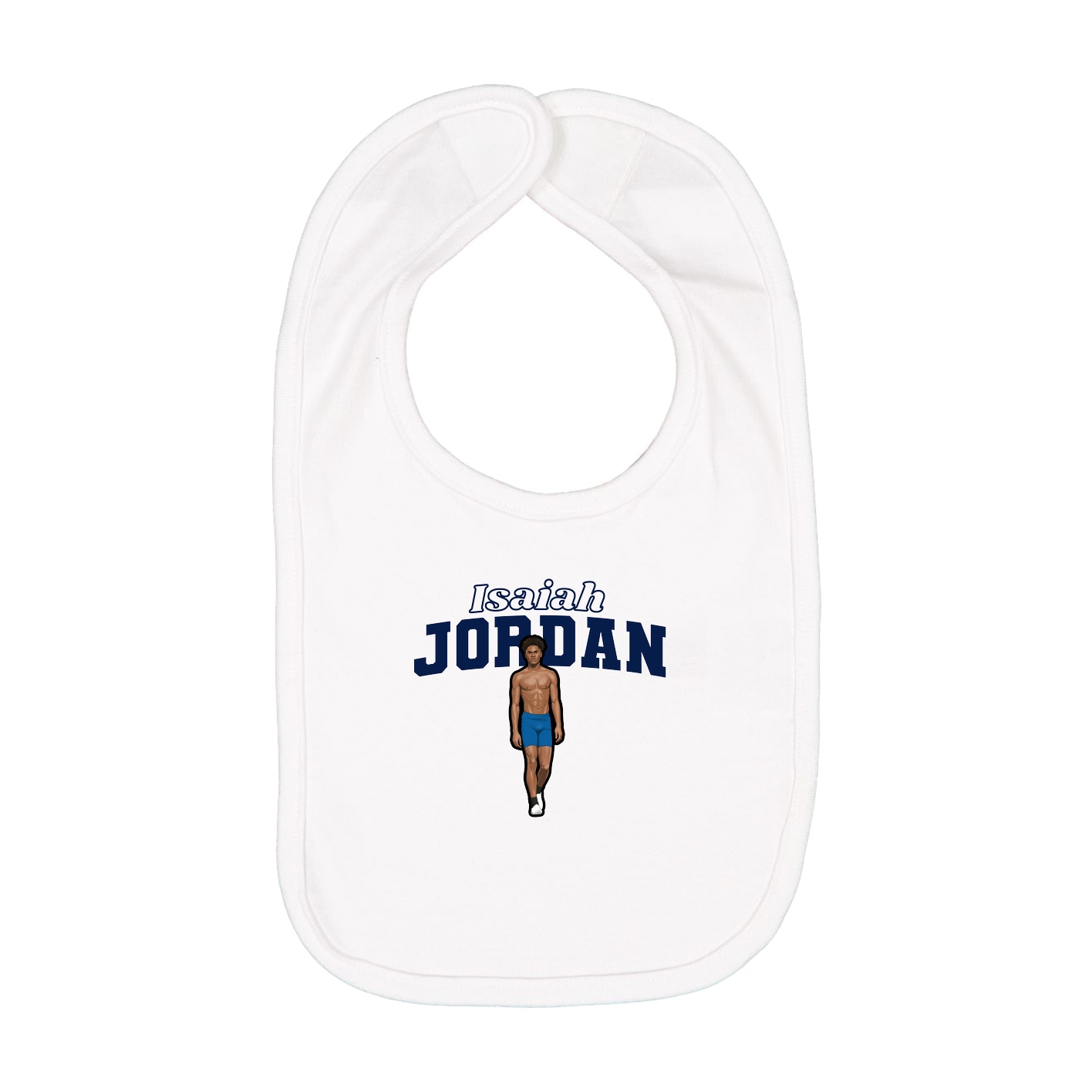 Infant Bib — Name Arch in White
