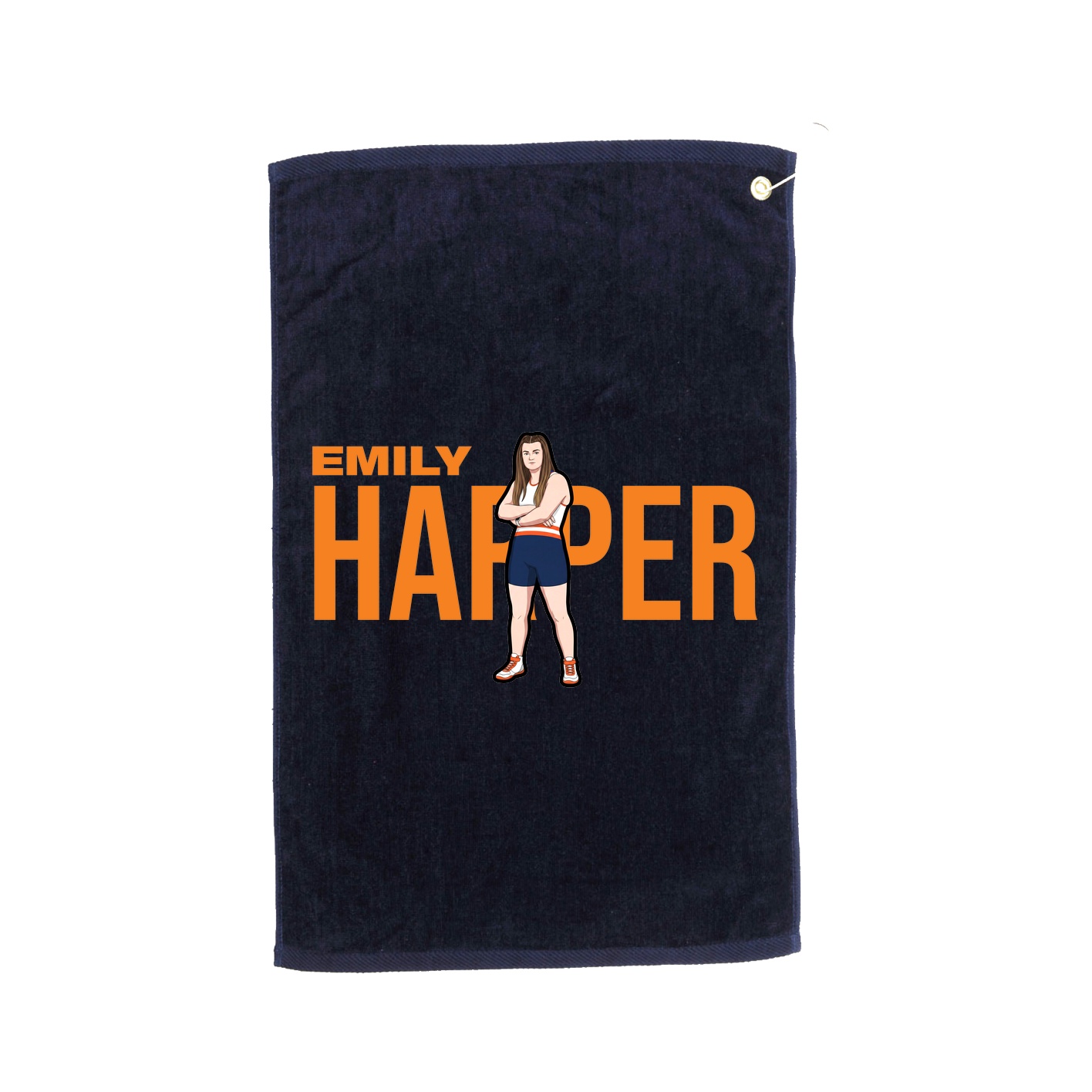Golf Towel — Player Name in Navy