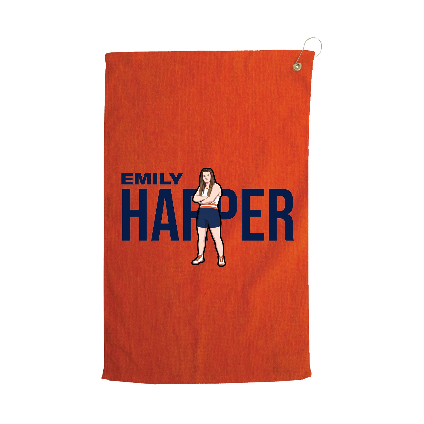 Golf Towel — Player Name in Orange