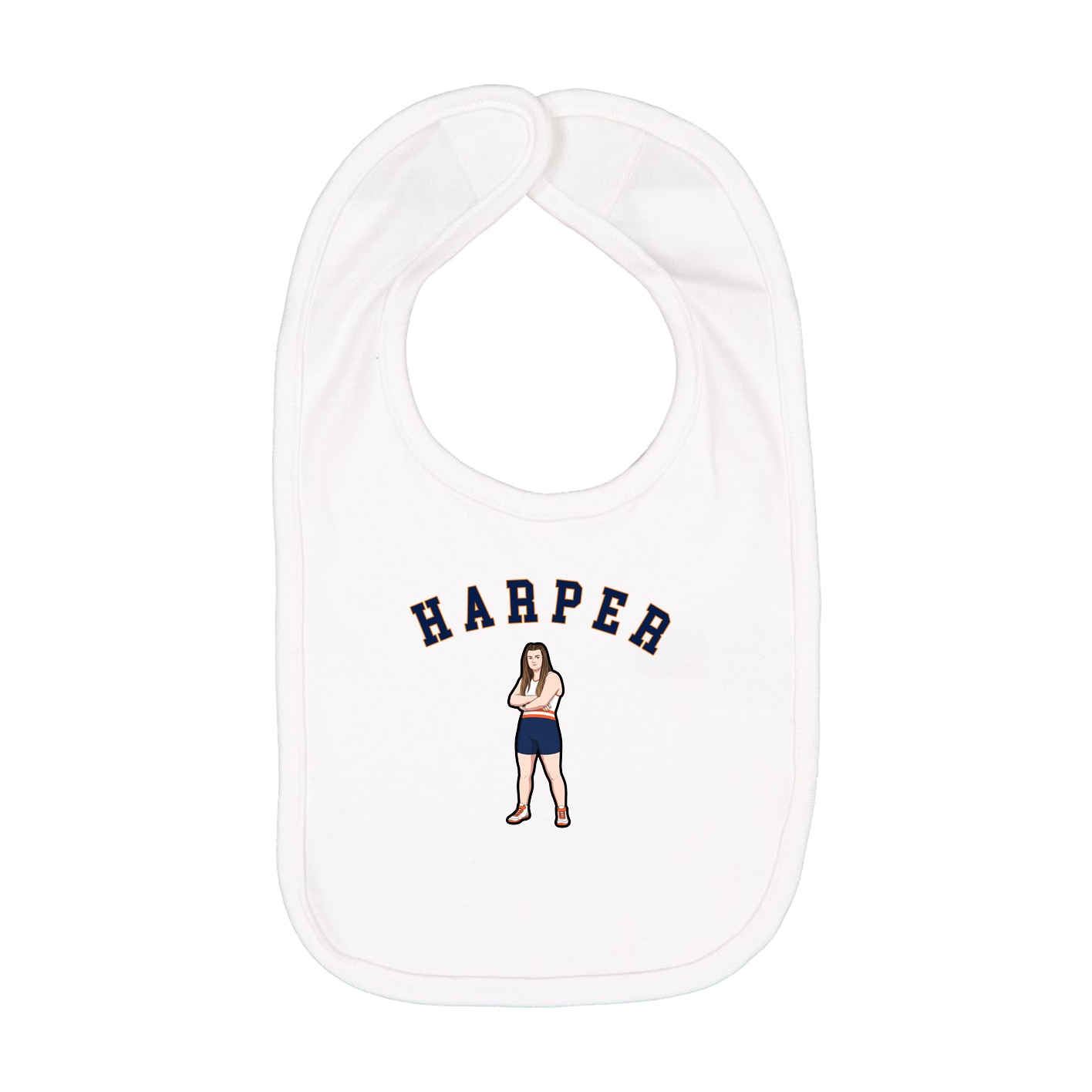Infant Bib — Shirsey Arch in White