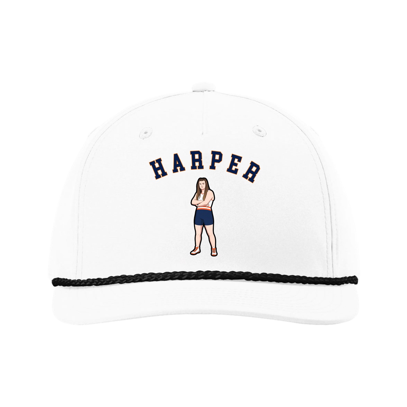 Five-Panel Classic Rope Cap — Shirsey Arch in White