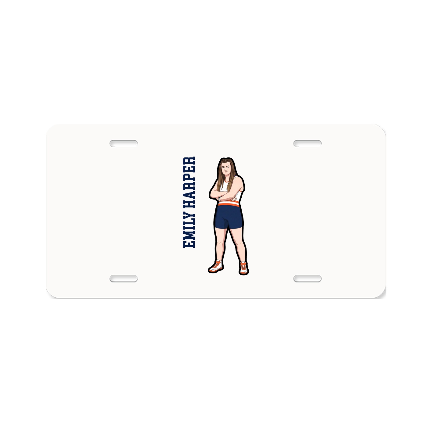 License Plate — Name Vertical in Classic
