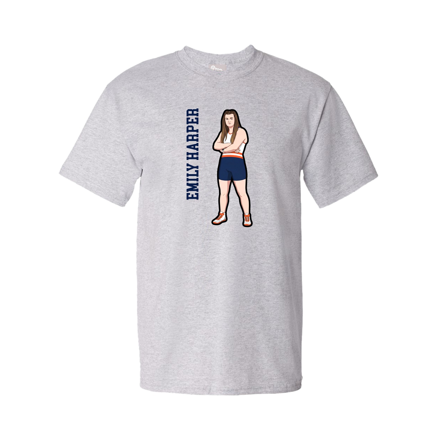 Tee — Name Vertical in Grey