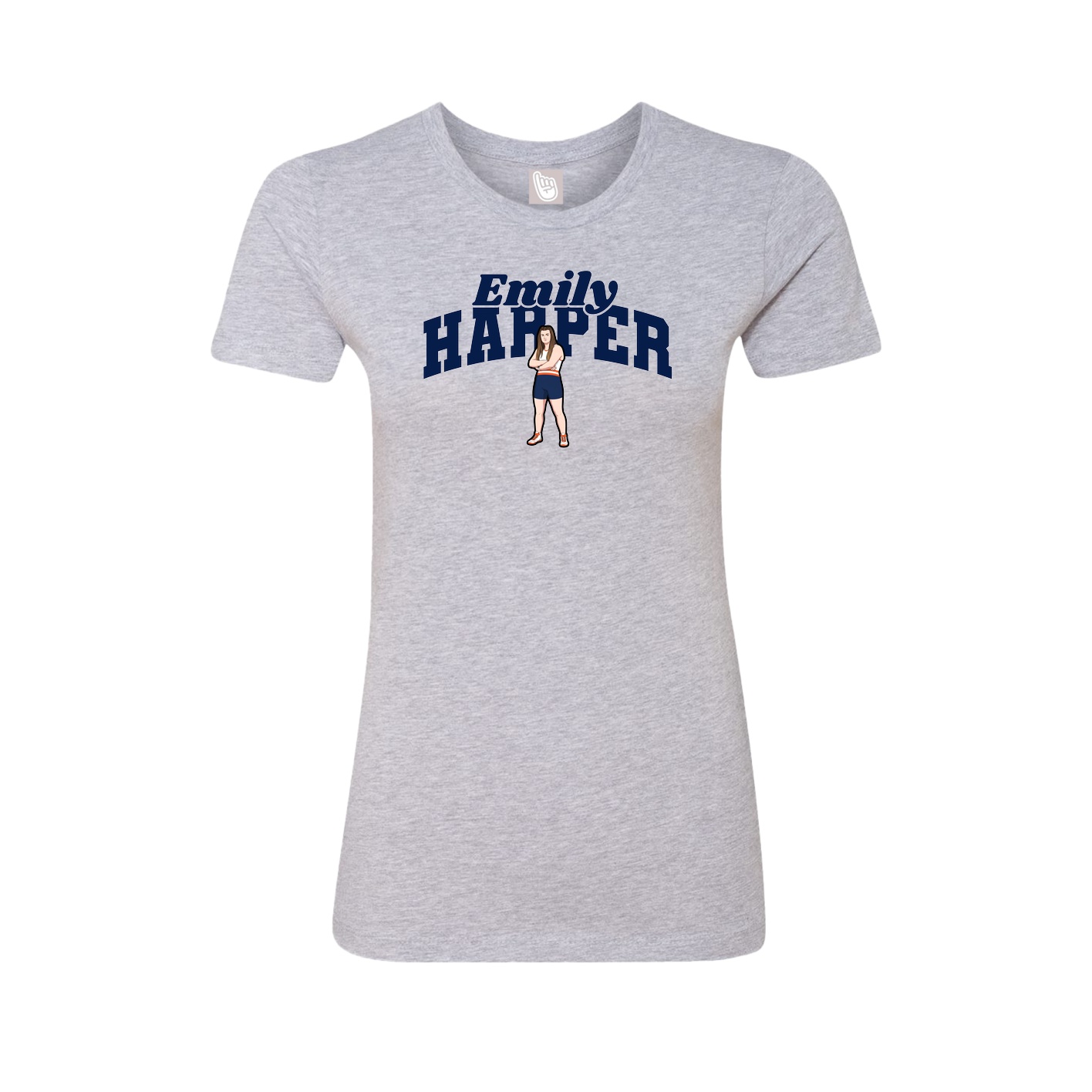 Fitted Women's Tee — Signature Arch in Grey