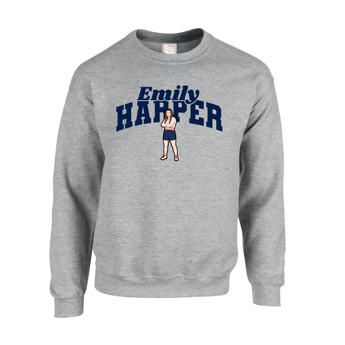 Fleece Crew — Signature Arch in Grey