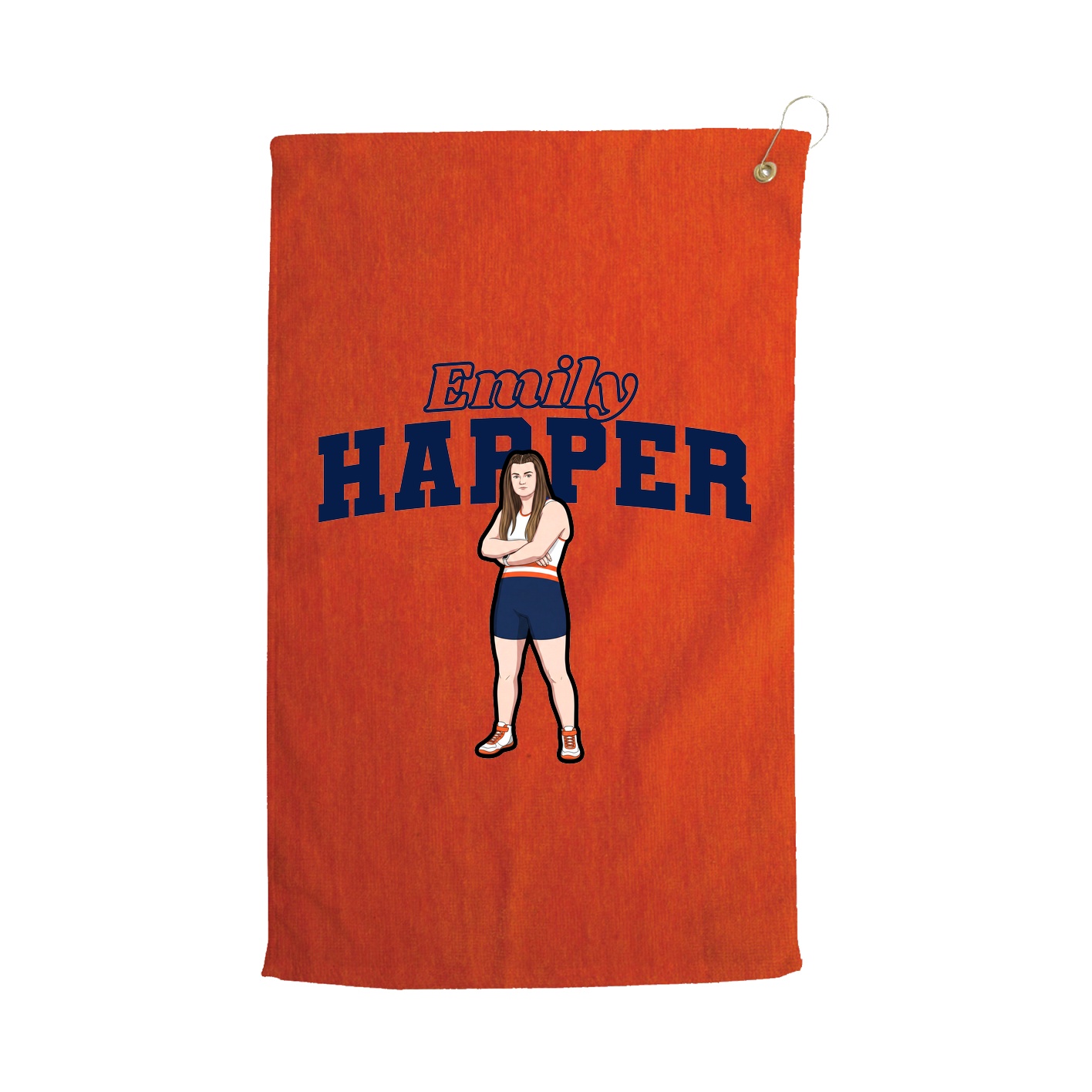 Golf Towel — Name Arch in Orange