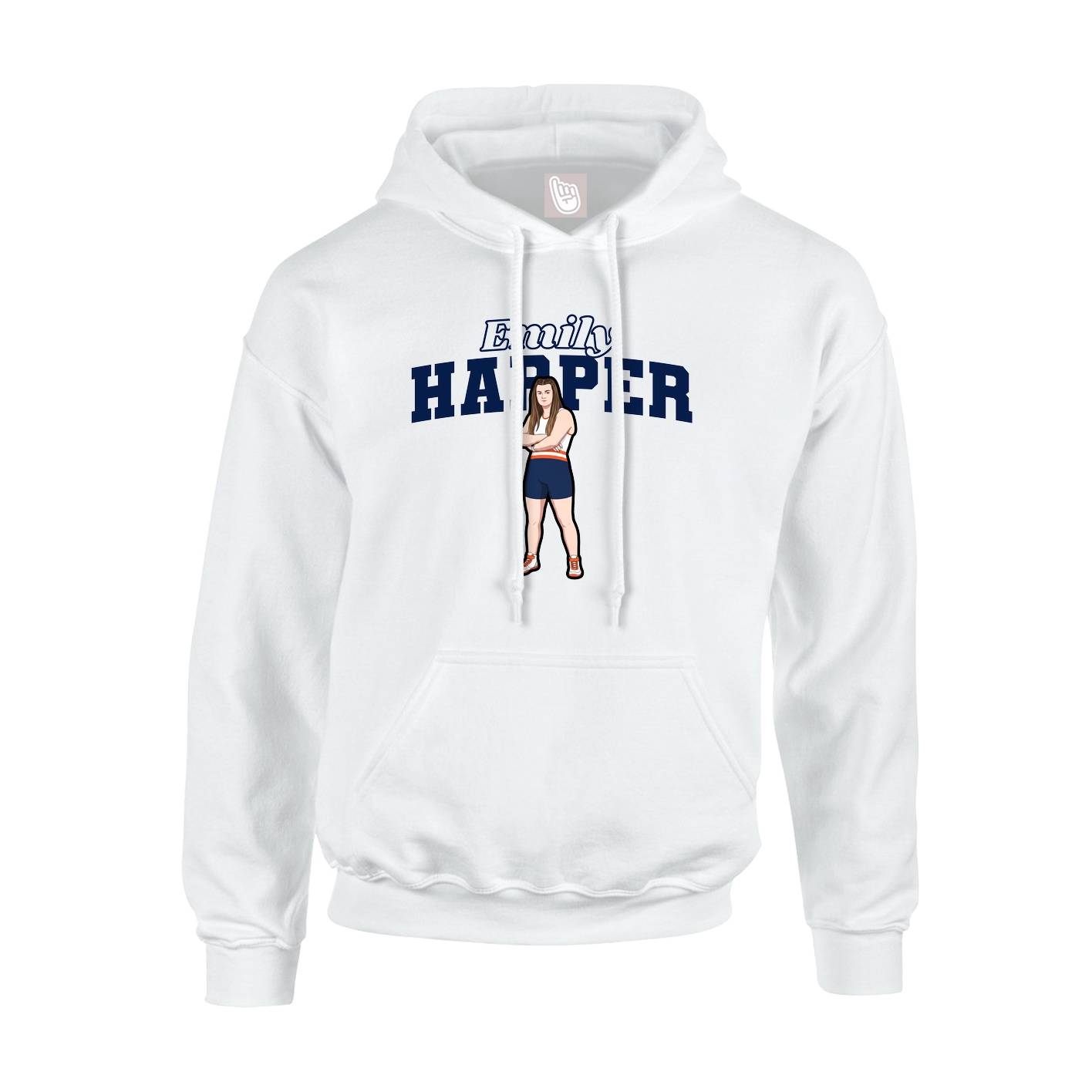 Hoodie — Name Arch in White